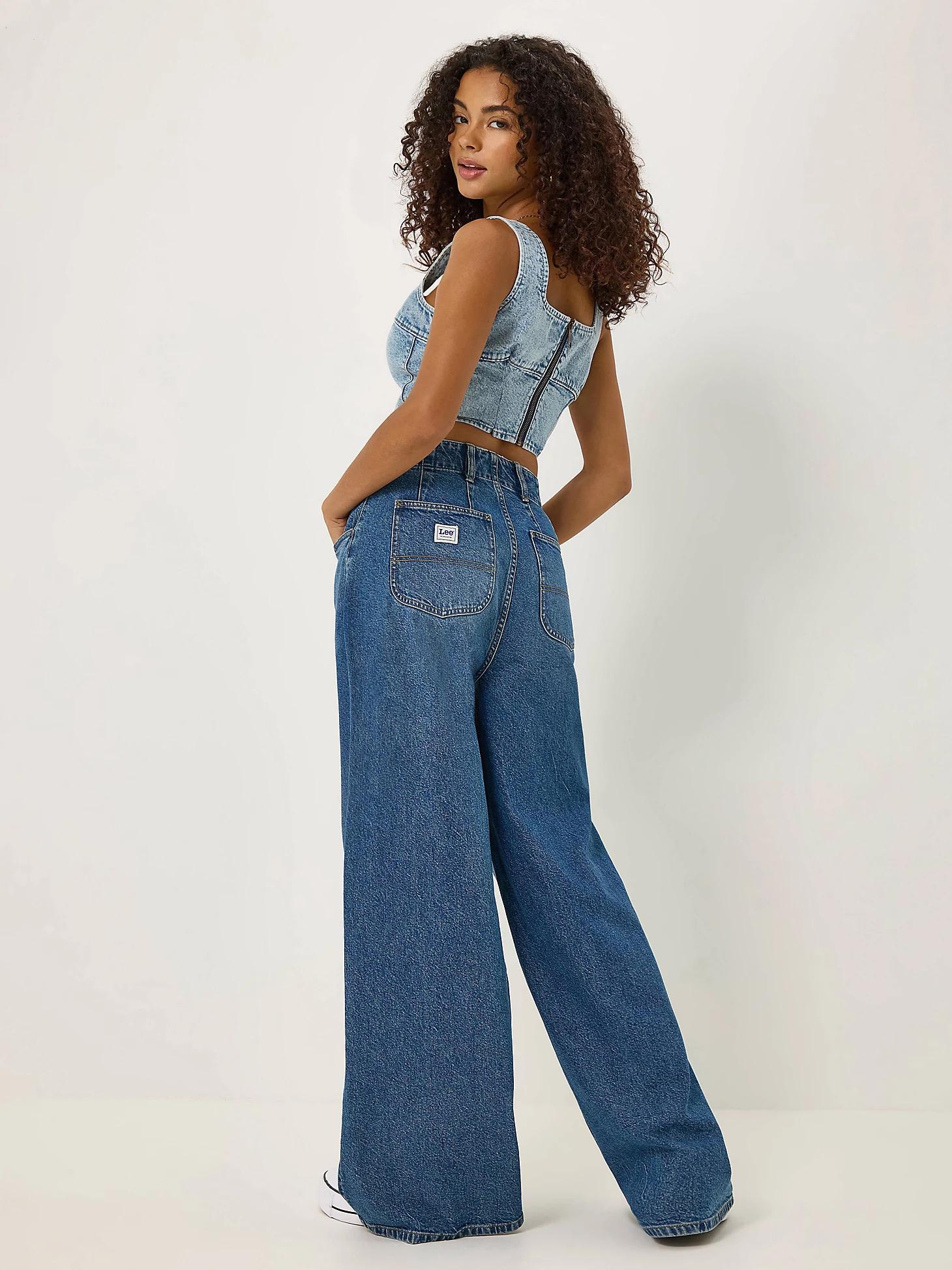 Women's Pleated Wide Leg Jean | Women's Jeans | Lee® Product Image