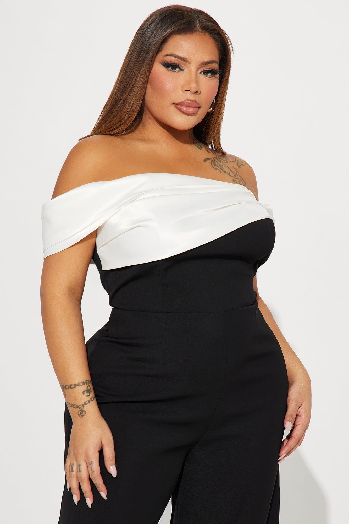 Be Yourself Jumpsuit  - Black/White Product Image