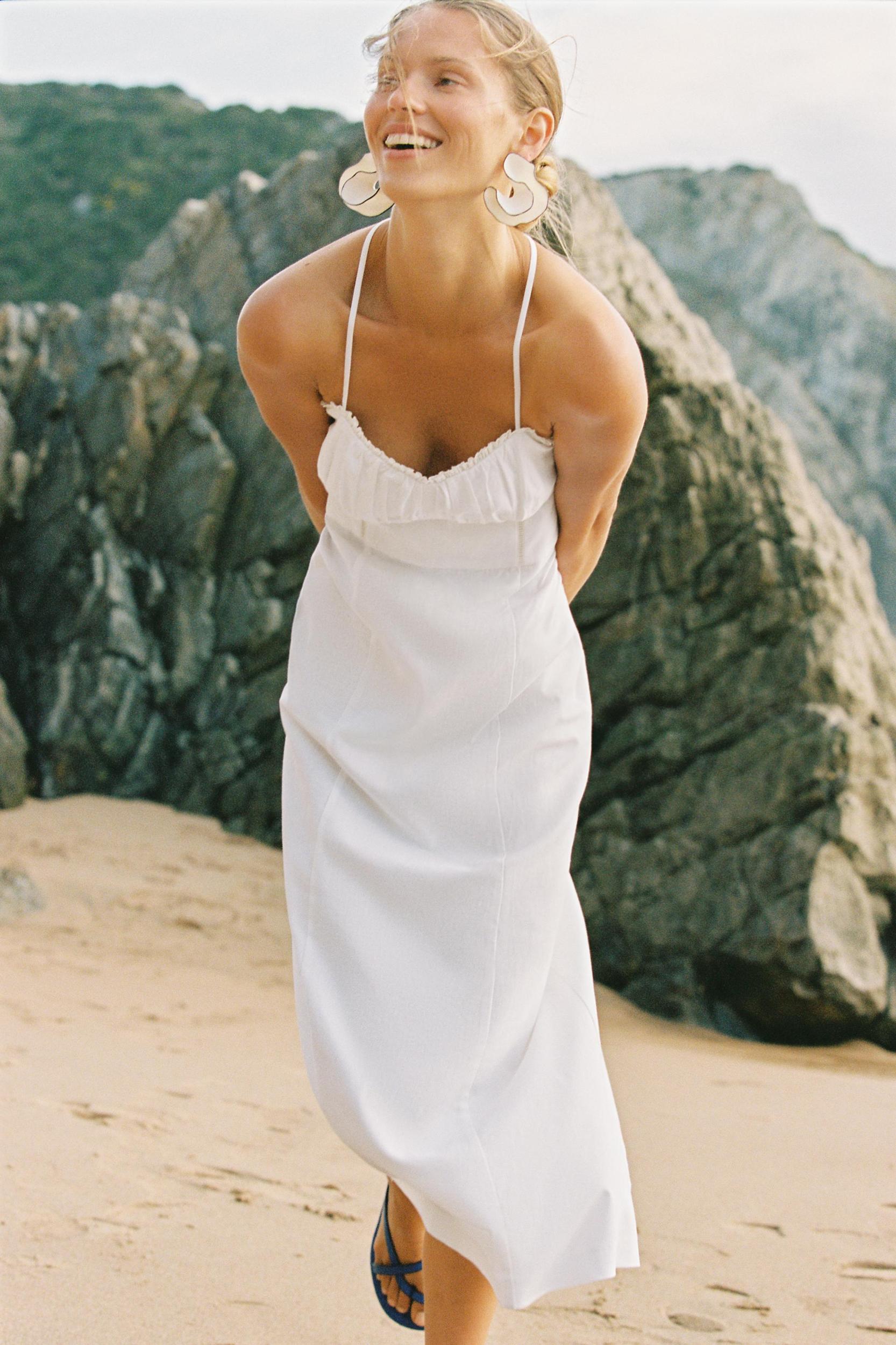 LINEN CORSET MIDI DRESS Product Image