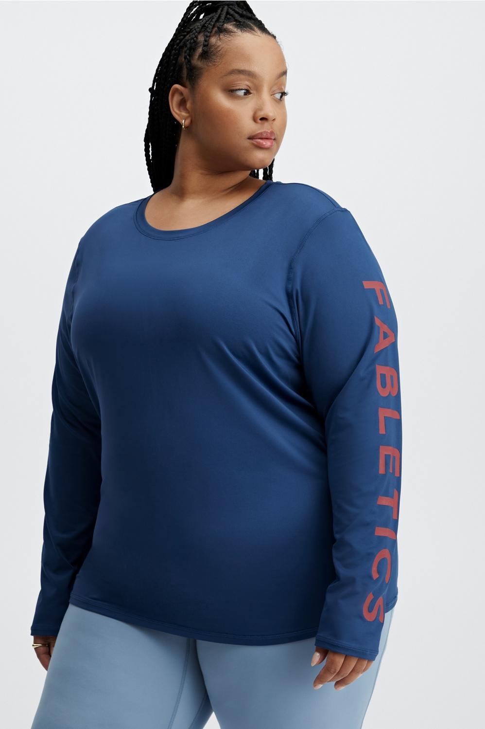 Fabletics Phoenix Lite Long-Sleeve Top Womens blue plus Size 3X Product Image