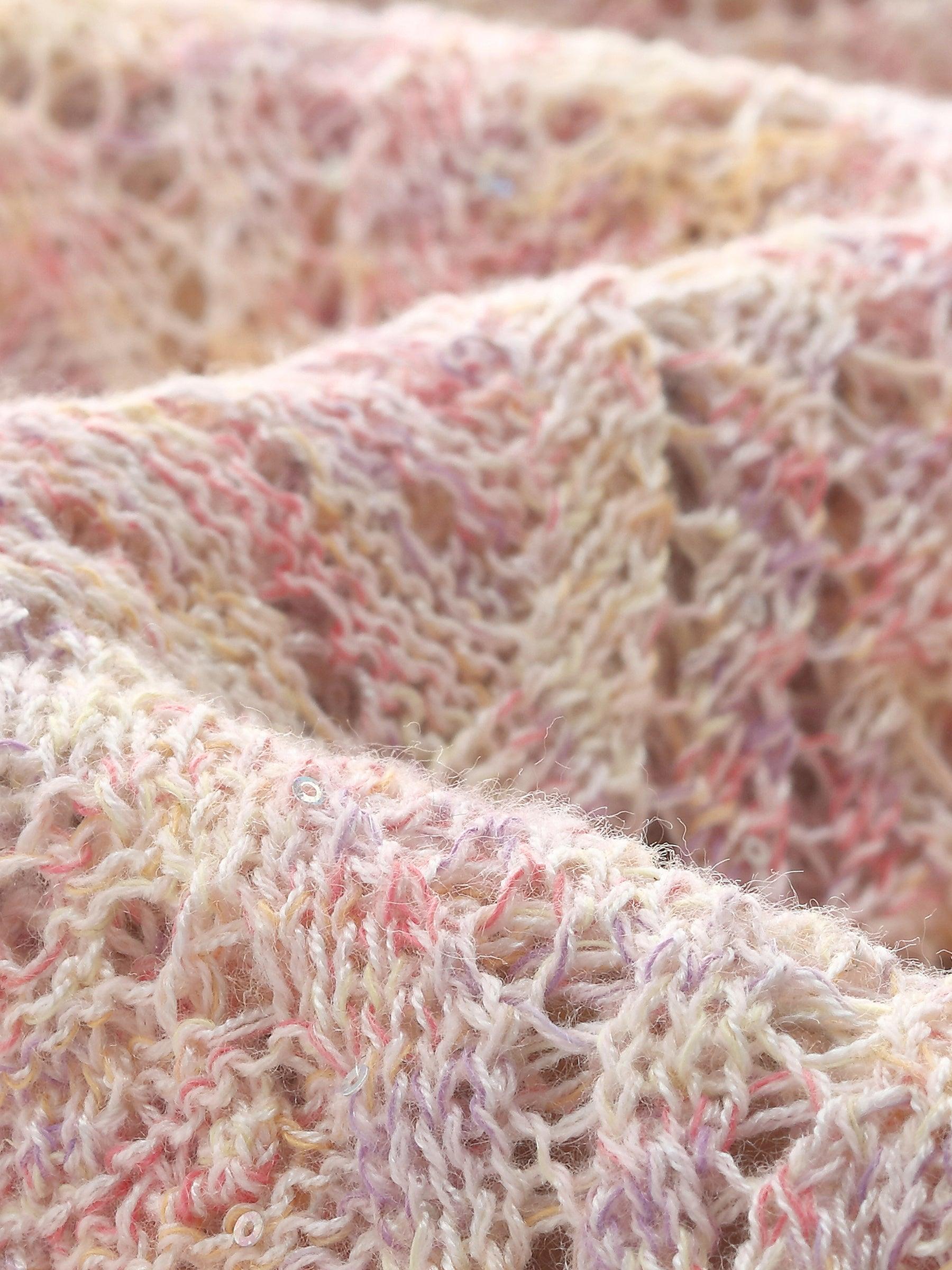 Openwork Sequins Women V-Neck Cardigan Product Image