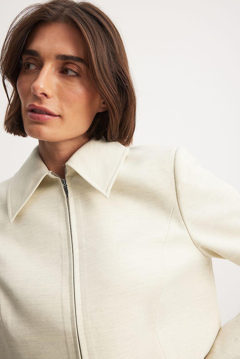 Zip Detail Jacket Beige Product Image