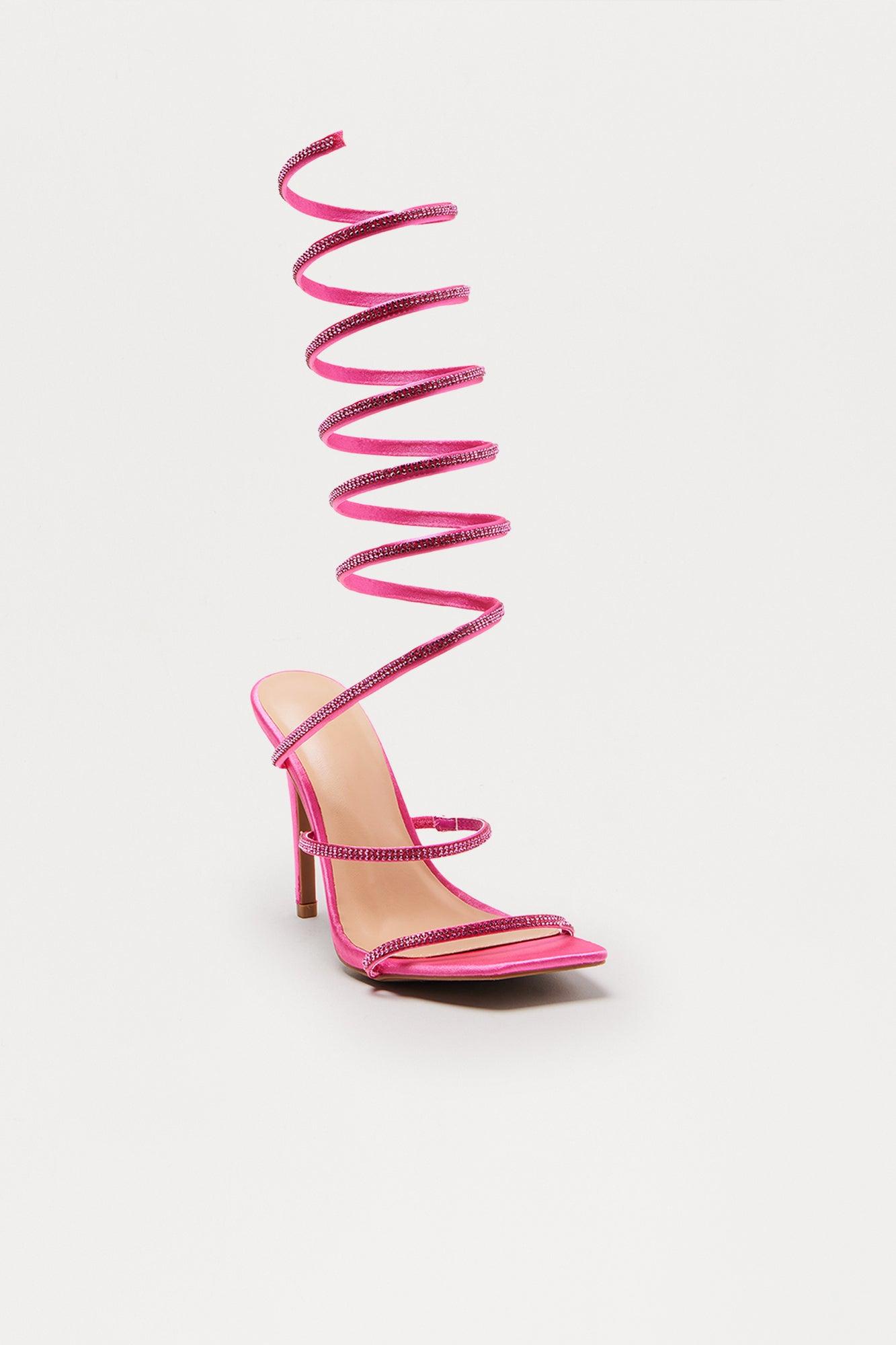 Shine So Bright Wrap Up Heels - Pink Female Product Image