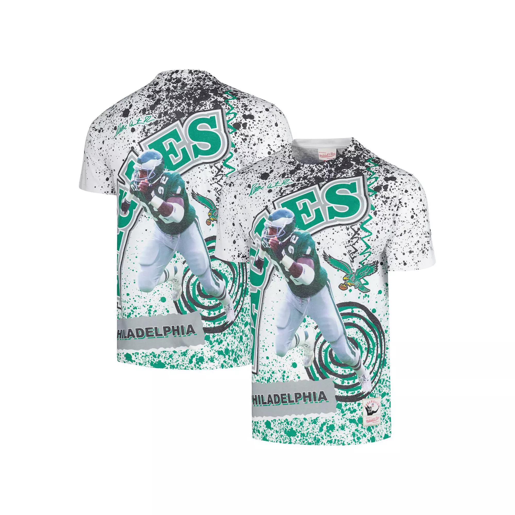 Men's Mitchell & Ness Reggie White White Philadelphia Eagles Retired Player Name & Number Burst T-Shirt, Size: Small Product Image