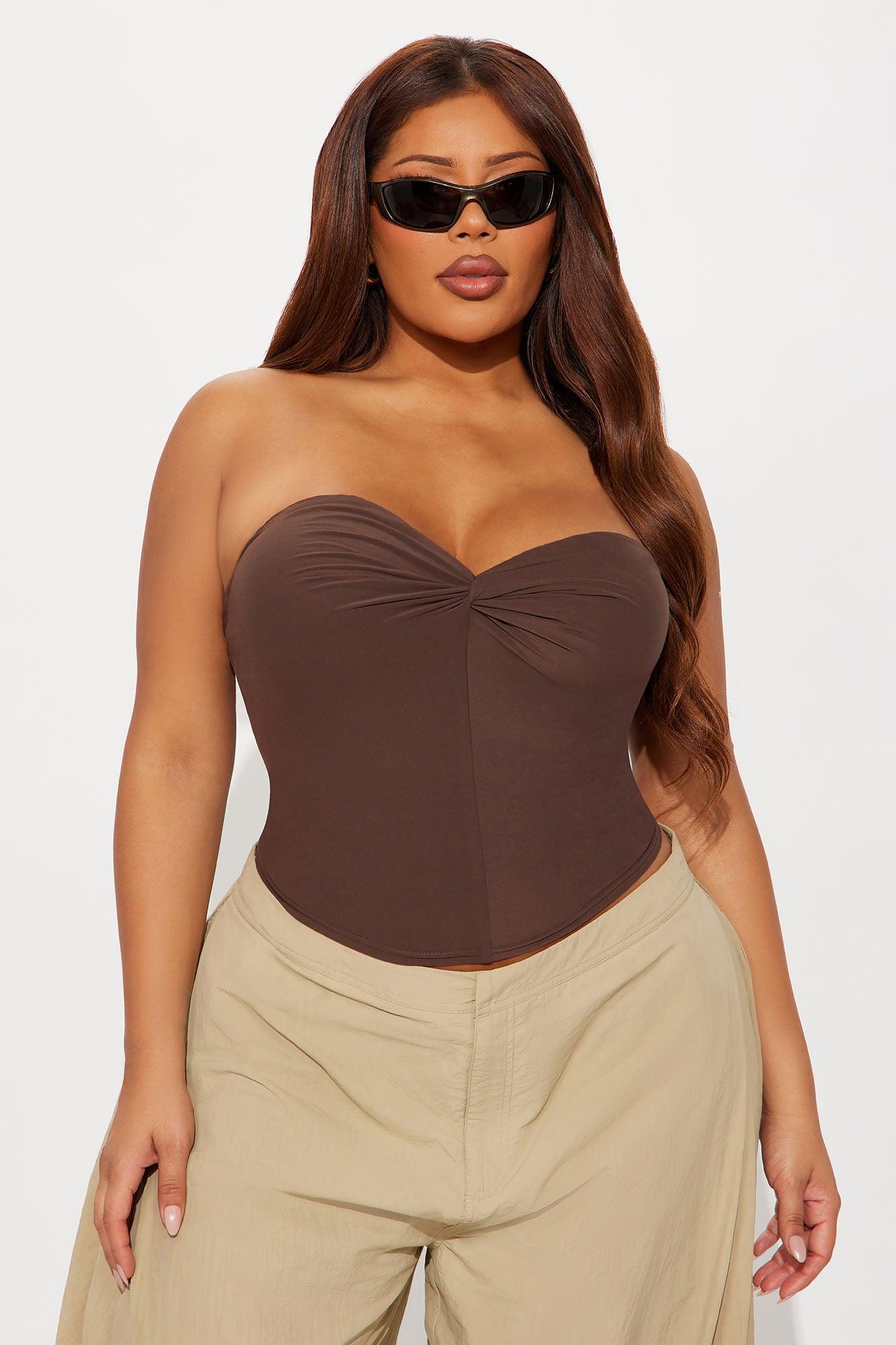 Second Skin Twist Tube Top - Chocolate Female Product Image