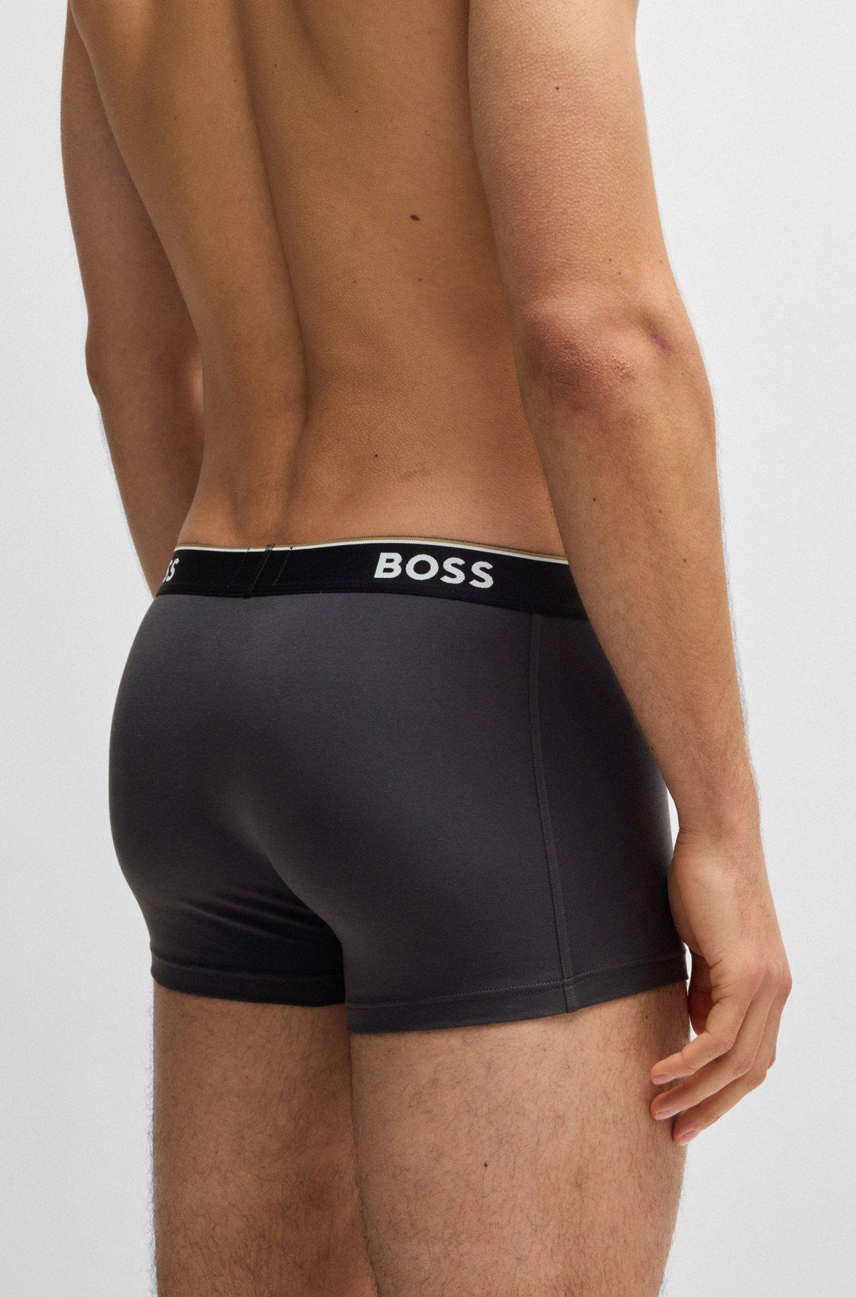 Three-pack of stretch-cotton trunks with logo waistbands Product Image