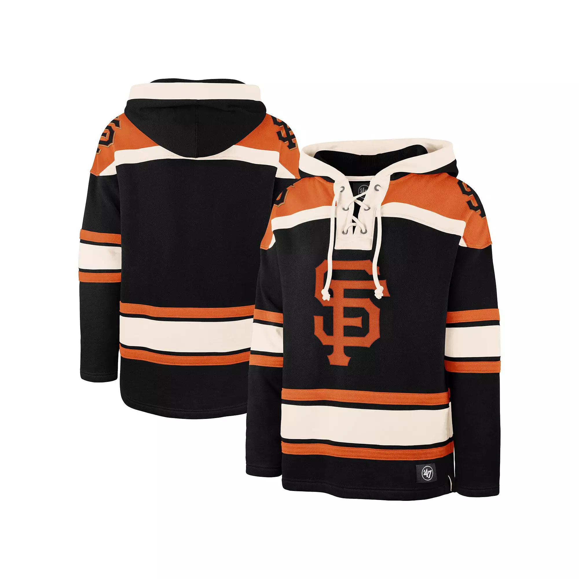 Men's '47 Black San Francisco Giants Superior Lacer Pullover Hoodie, Size: Large Product Image