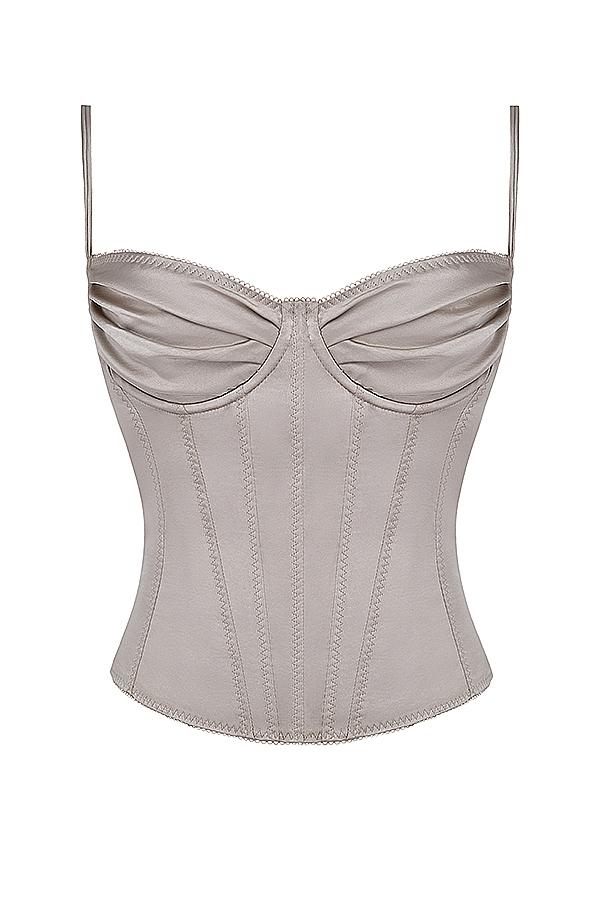 Chantal  champagne satin top Product Image