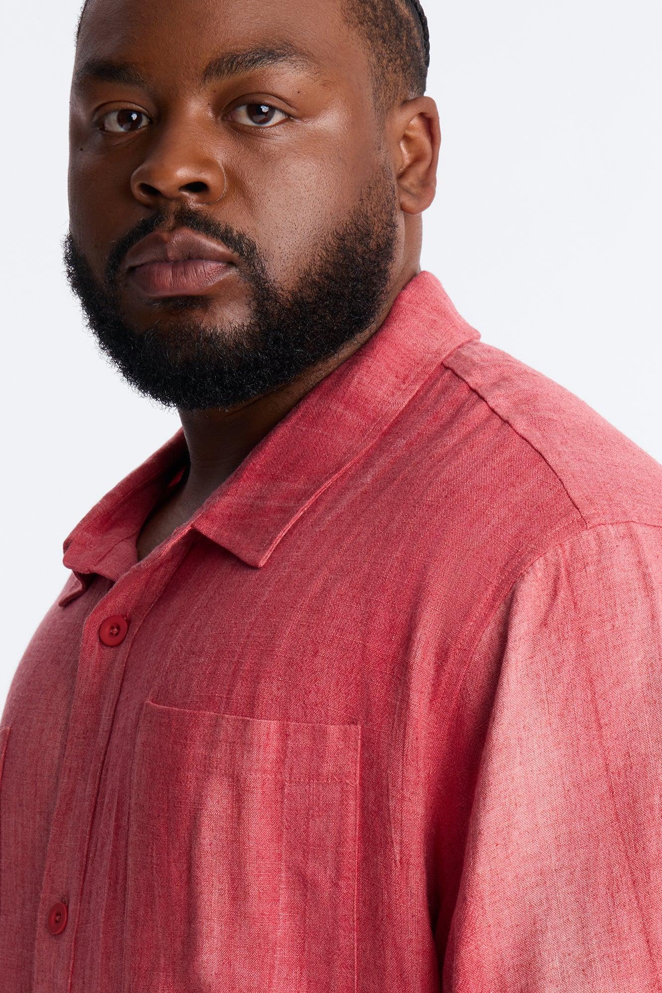 Relaxed Desert Oasis Button Up Shirt - Red Male Product Image