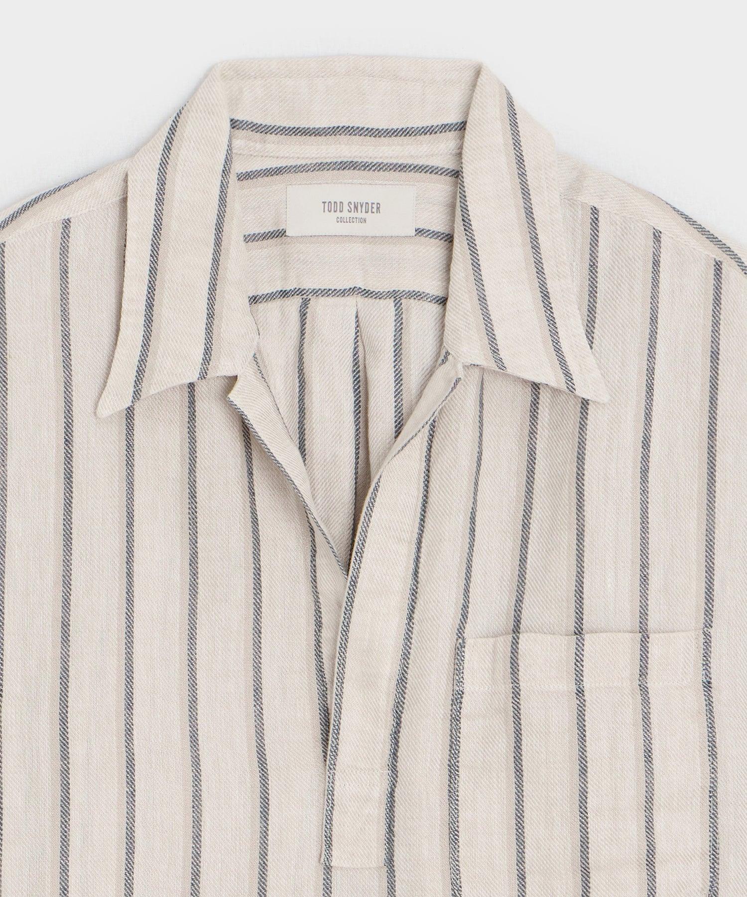 Striped Linen Popover Shirt Product Image