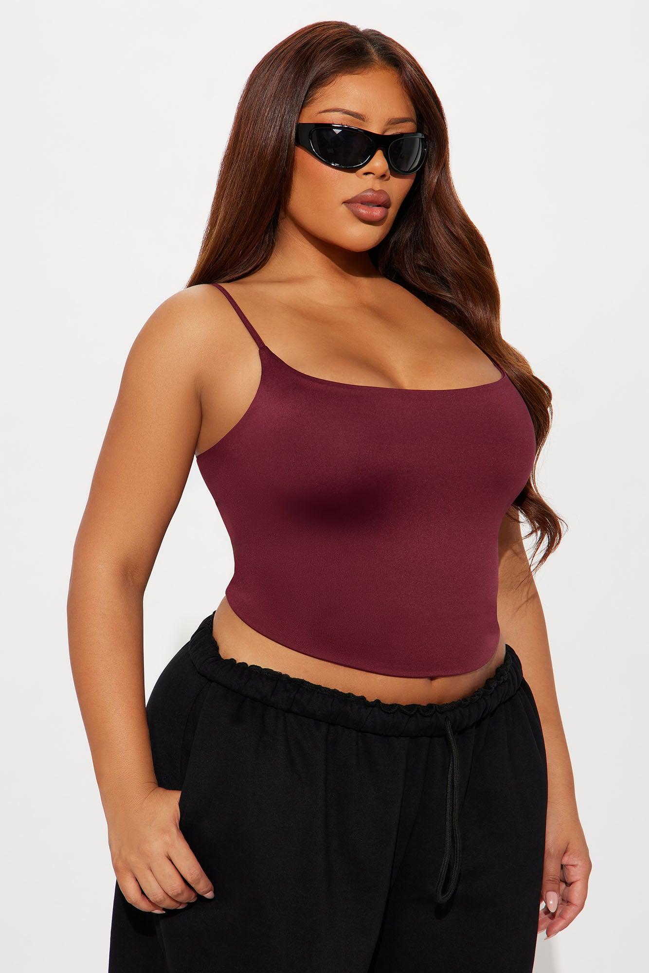 Contour Double Lined Cami Top - Wine Female Product Image