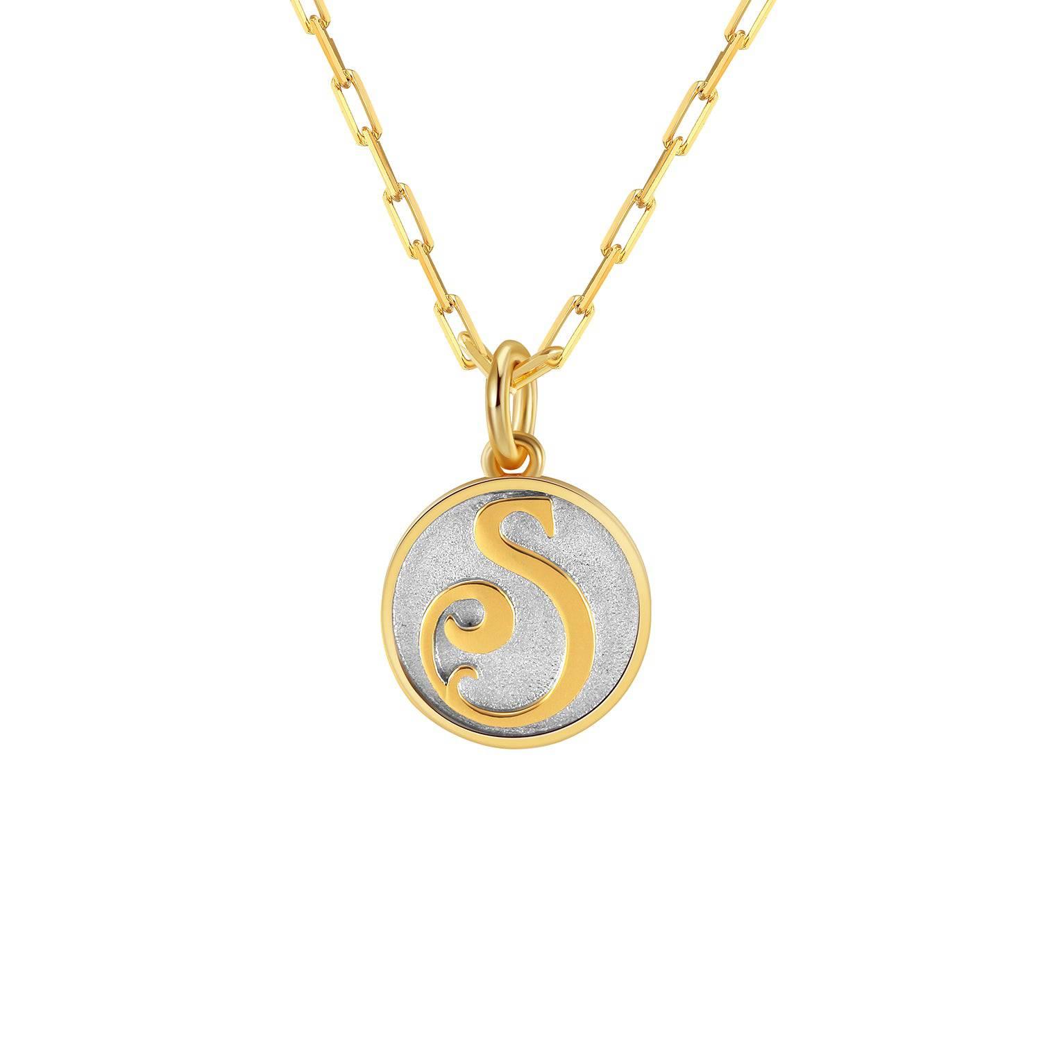 Saints Dainty Fancy Initial Pendant Necklace A-Z Product Image