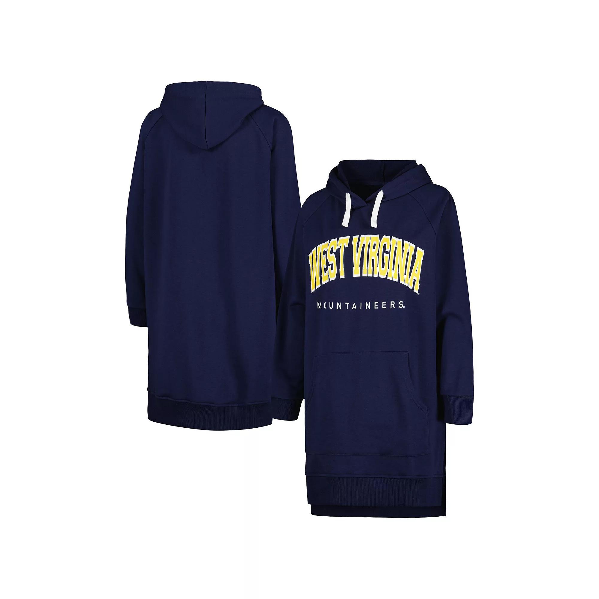 Women's Gameday Couture Navy West Virginia Mountaineers Take a Knee Raglan Hooded Sweatshirt Dress, Size: Medium, Blue Product Image