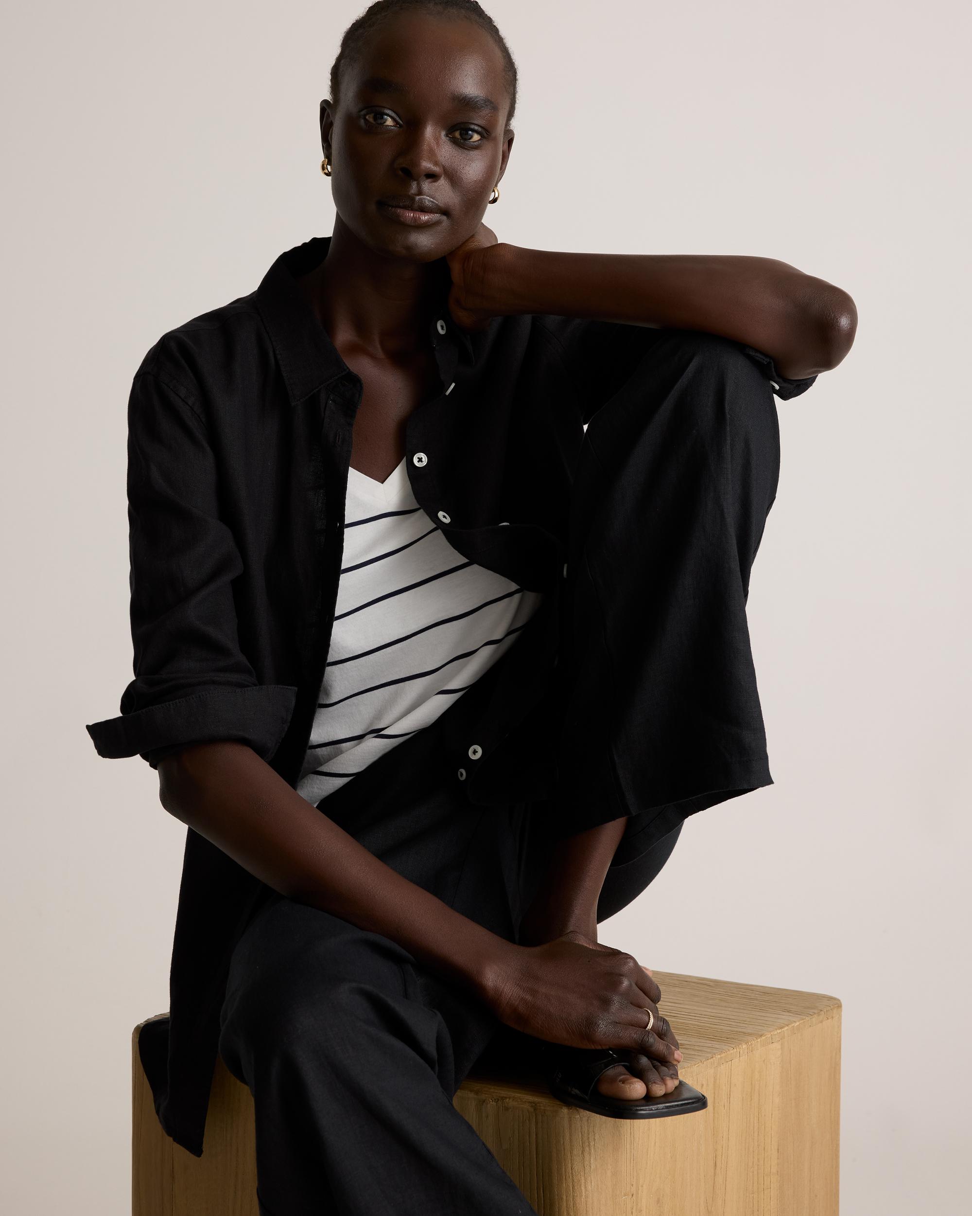 Quince | Women's Cotton Modal V-Neck T-Shirt Size XL, Cotton/Modal Product Image