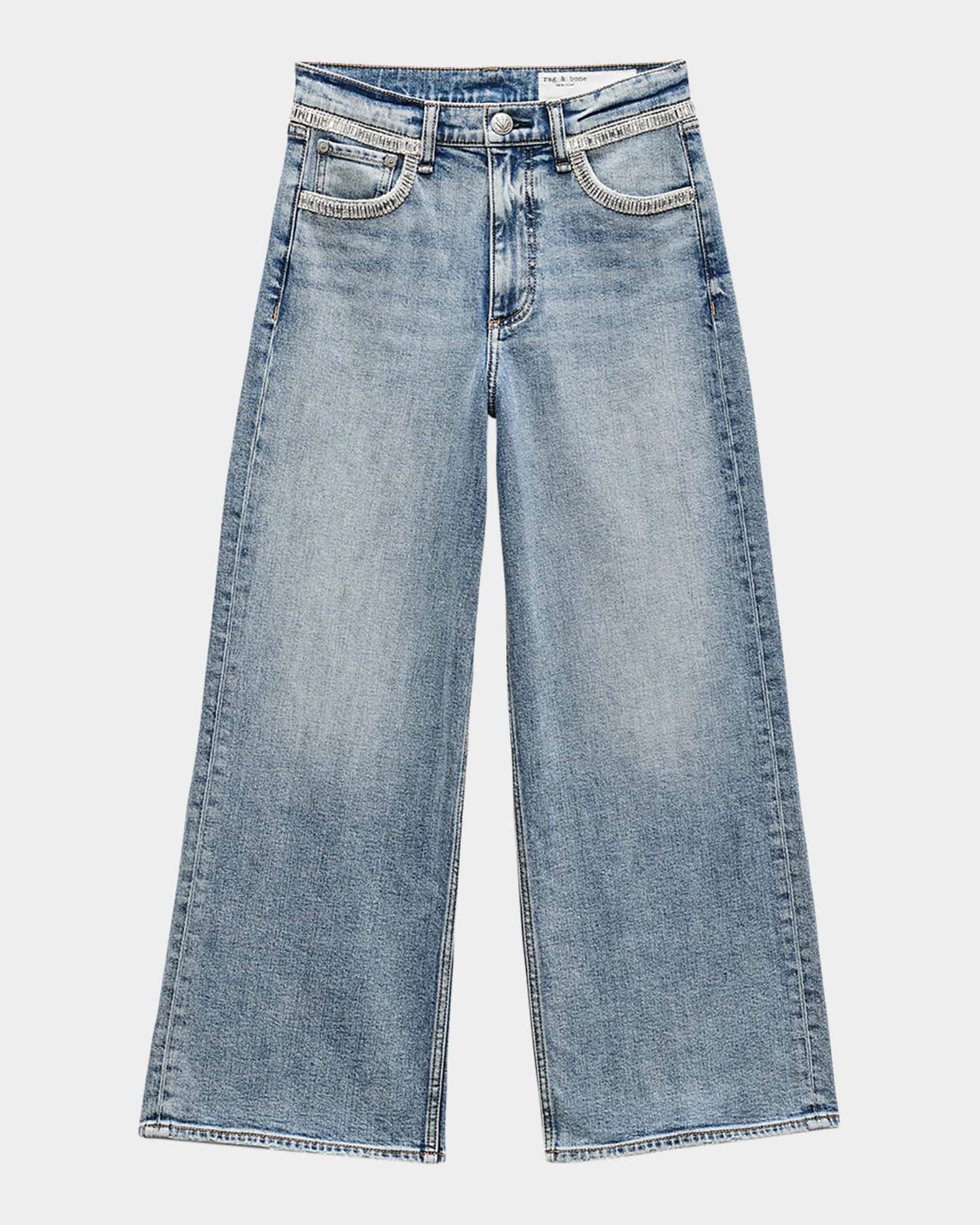 Andi Embellished Wide Ankle Jeans Product Image