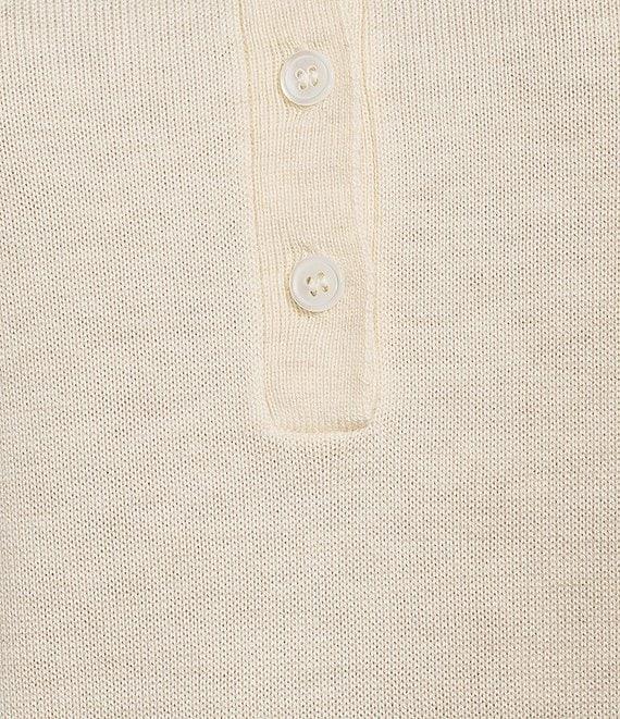 Current Air Wool Blend Short Sleeve Knit Polo Top Product Image