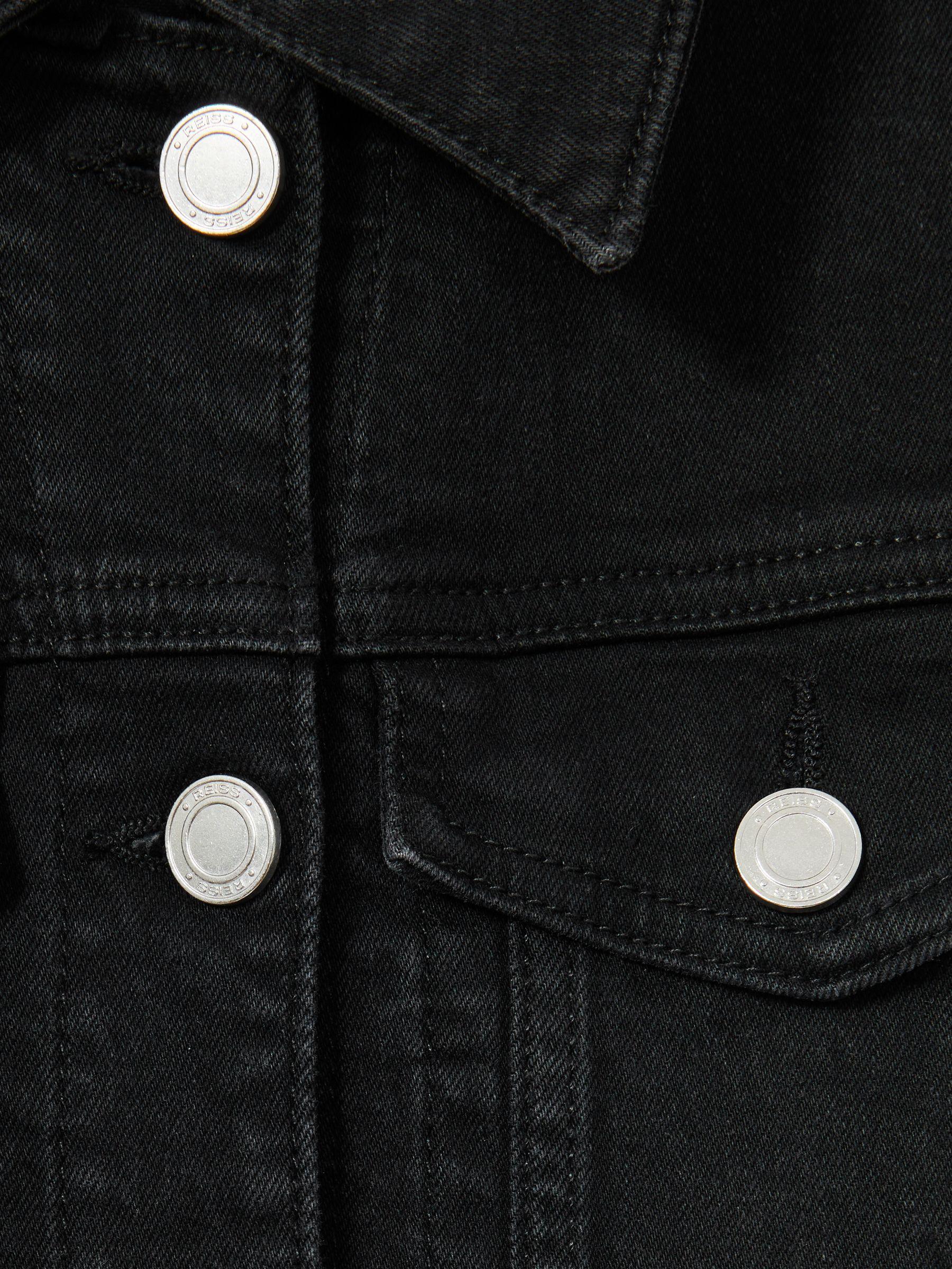 Cotton-Blend Denim Relaxed-Fit Jumpsuit in Black Product Image