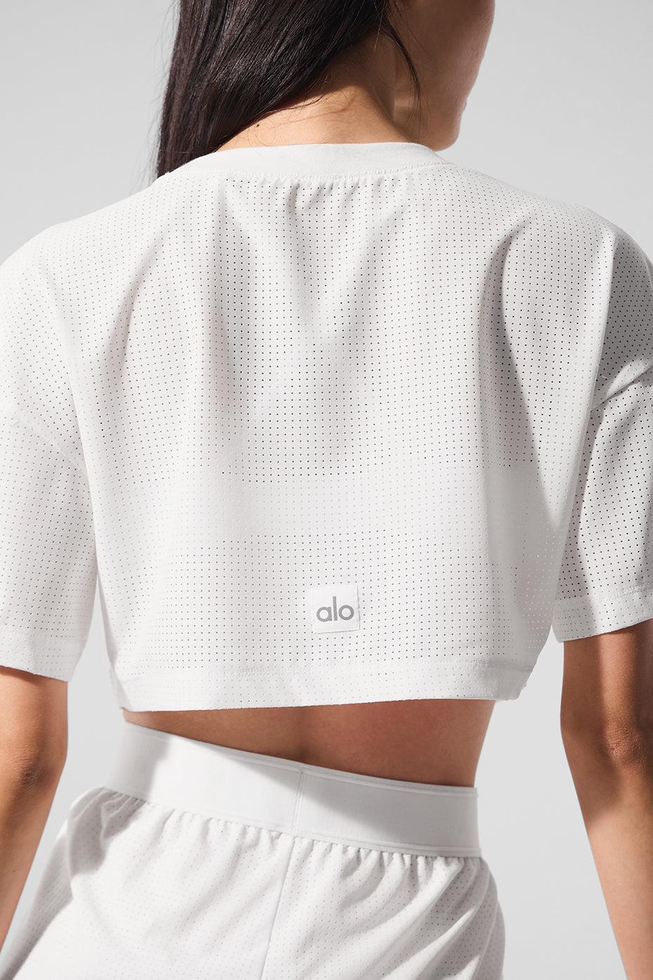 Mesh Cropped Mirage Tee - White Product Image