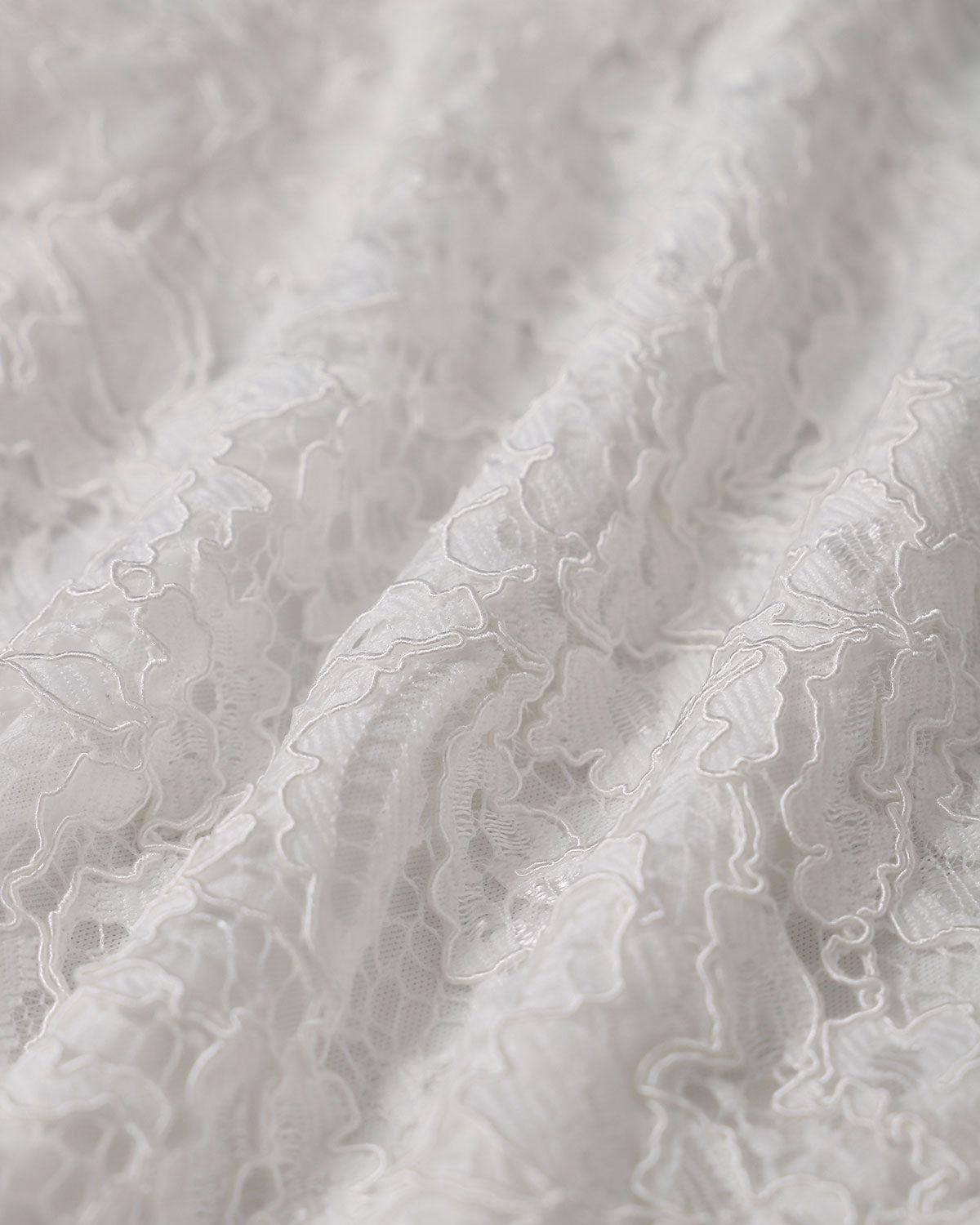 White Lace Collared Sleeveless Mini Dress Product Image