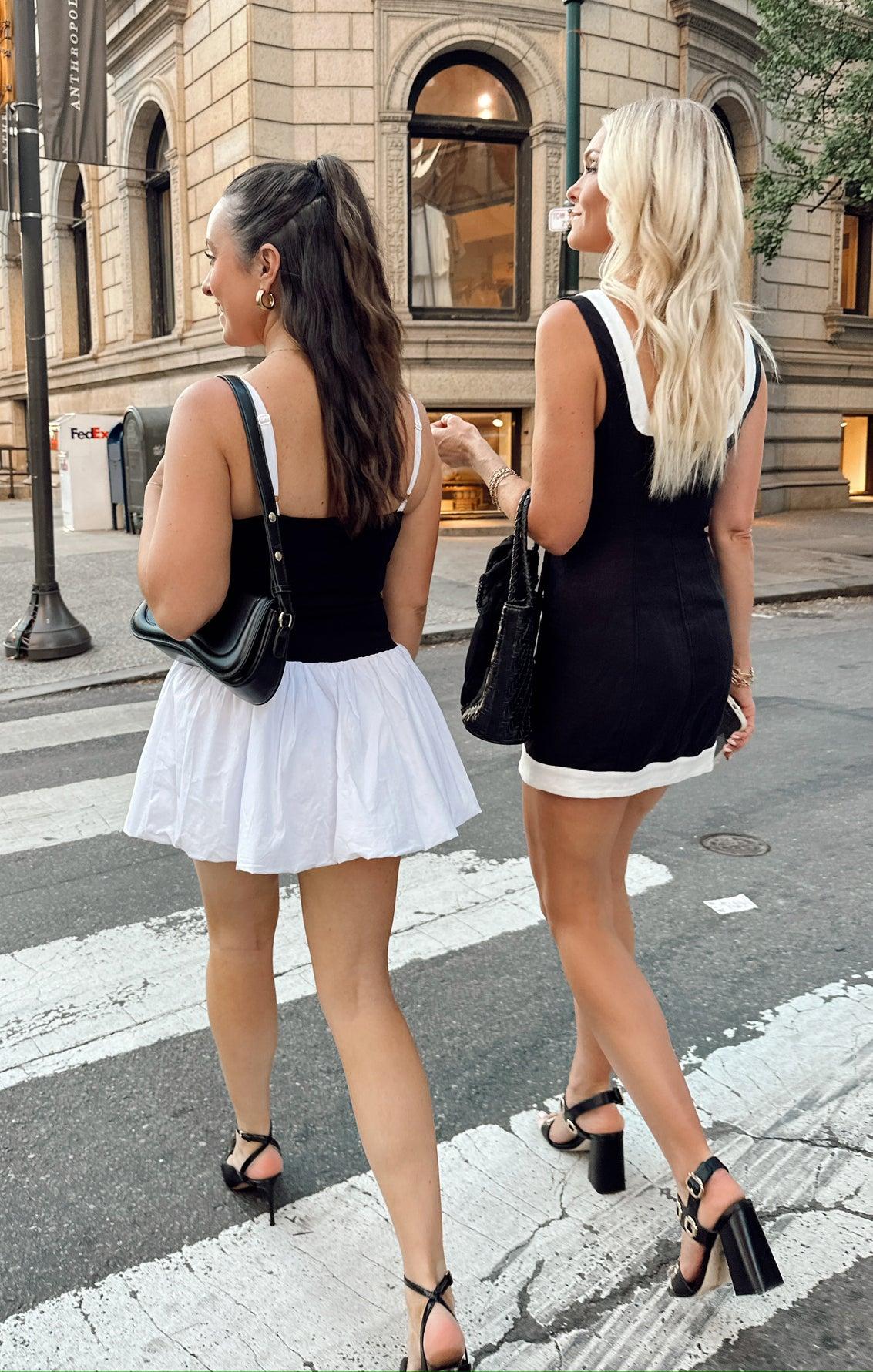 Coco Dress ~ Black and White Linen Product Image