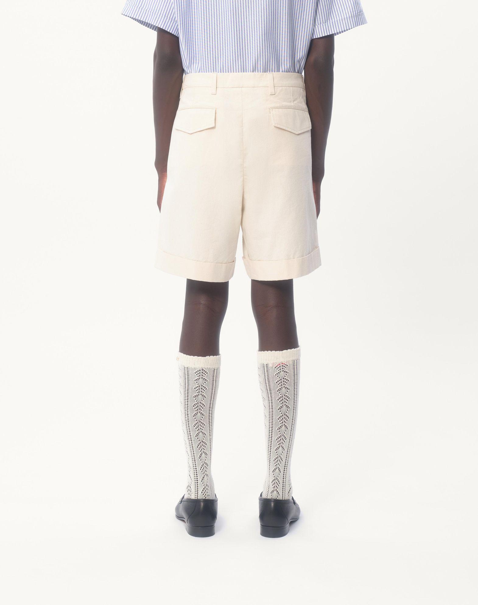 Cuffed Denim Bermuda Shorts Product Image