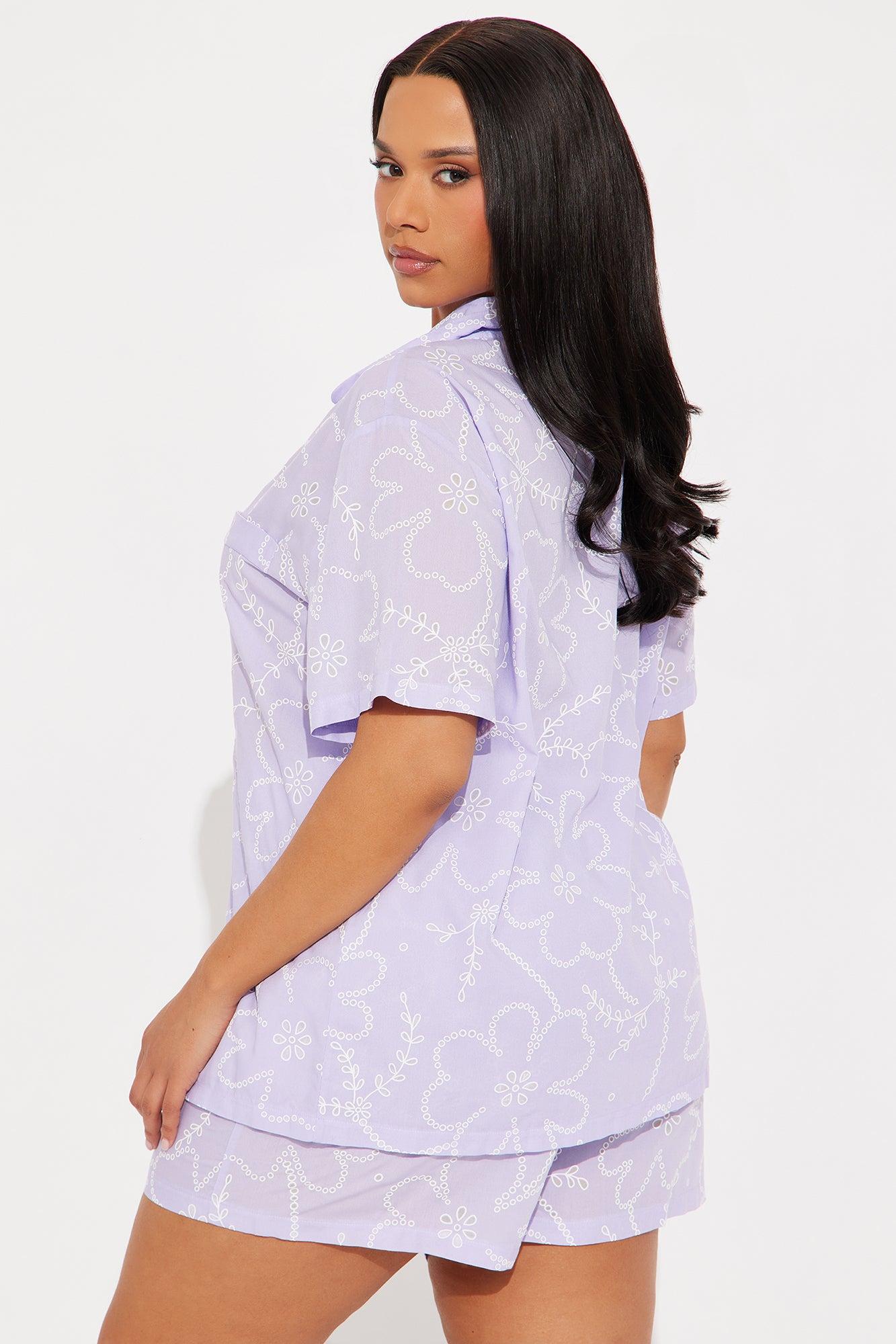 Summer Nights Eyelet PJ Short Set - Lavender Product Image