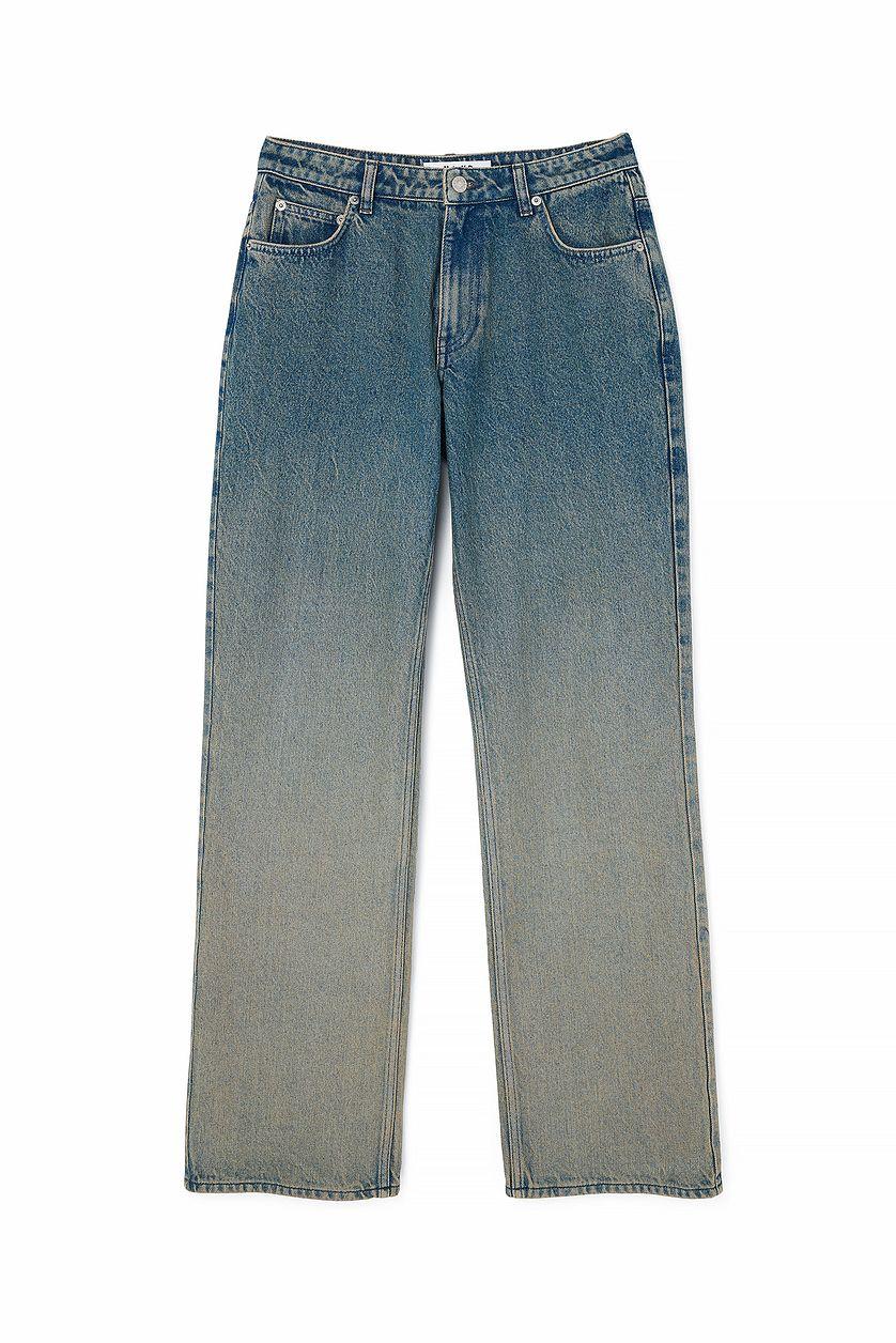 Wide Mid Waist Washed Out Denim Product Image