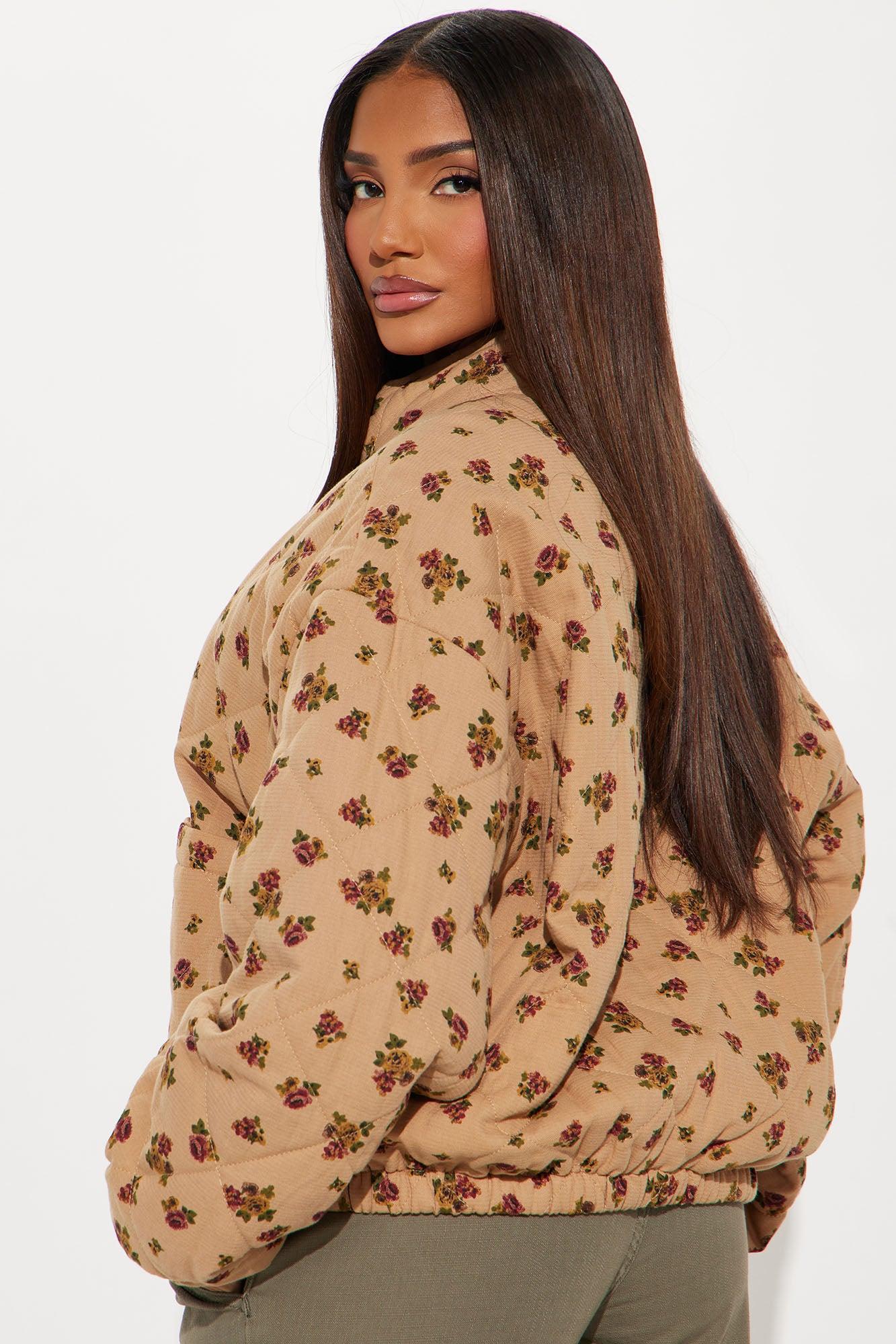 As Sweet As They Come Oversized Quilted Jacket - Stone Female Product Image