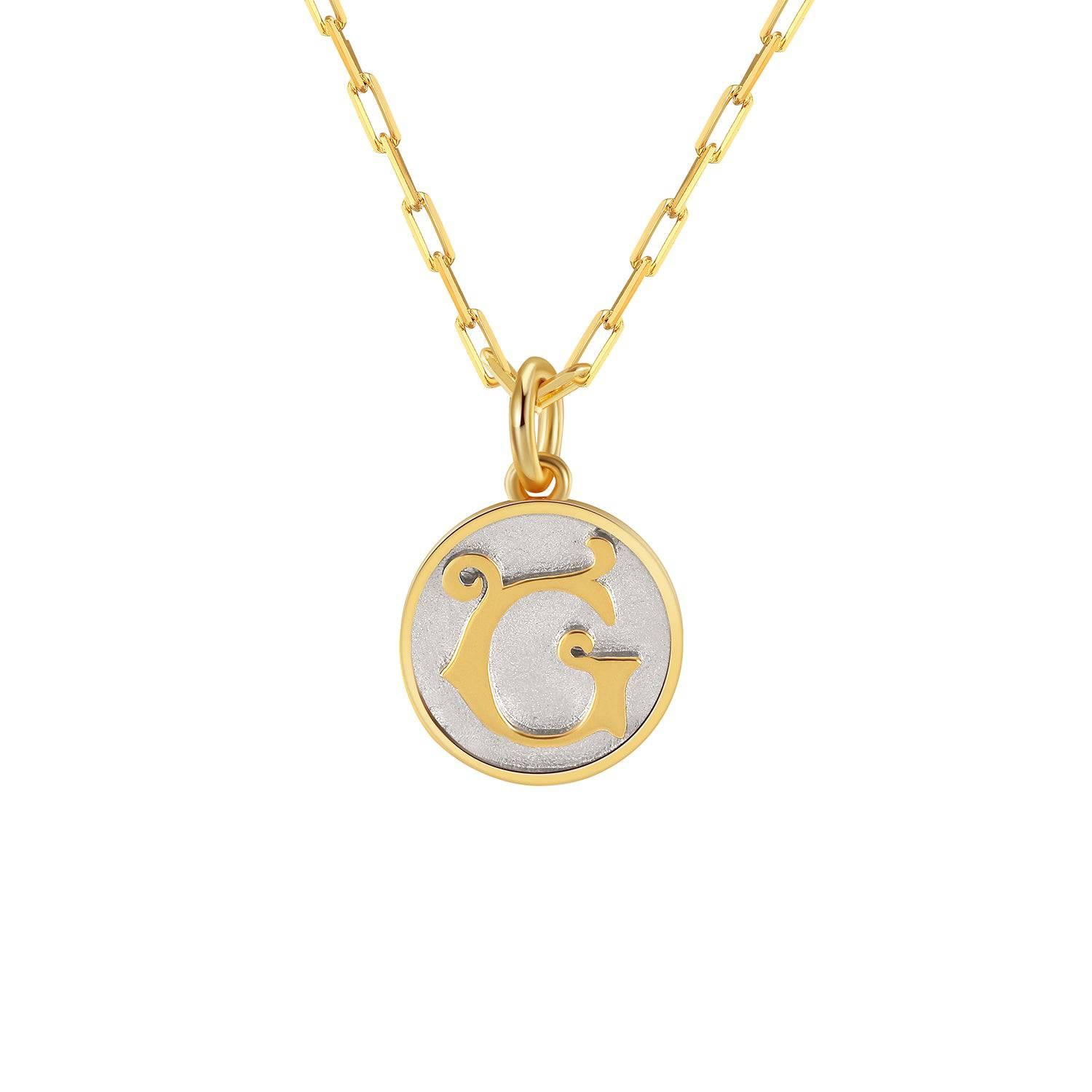 Saints Dainty Fancy Initial Pendant Necklace A-Z Product Image