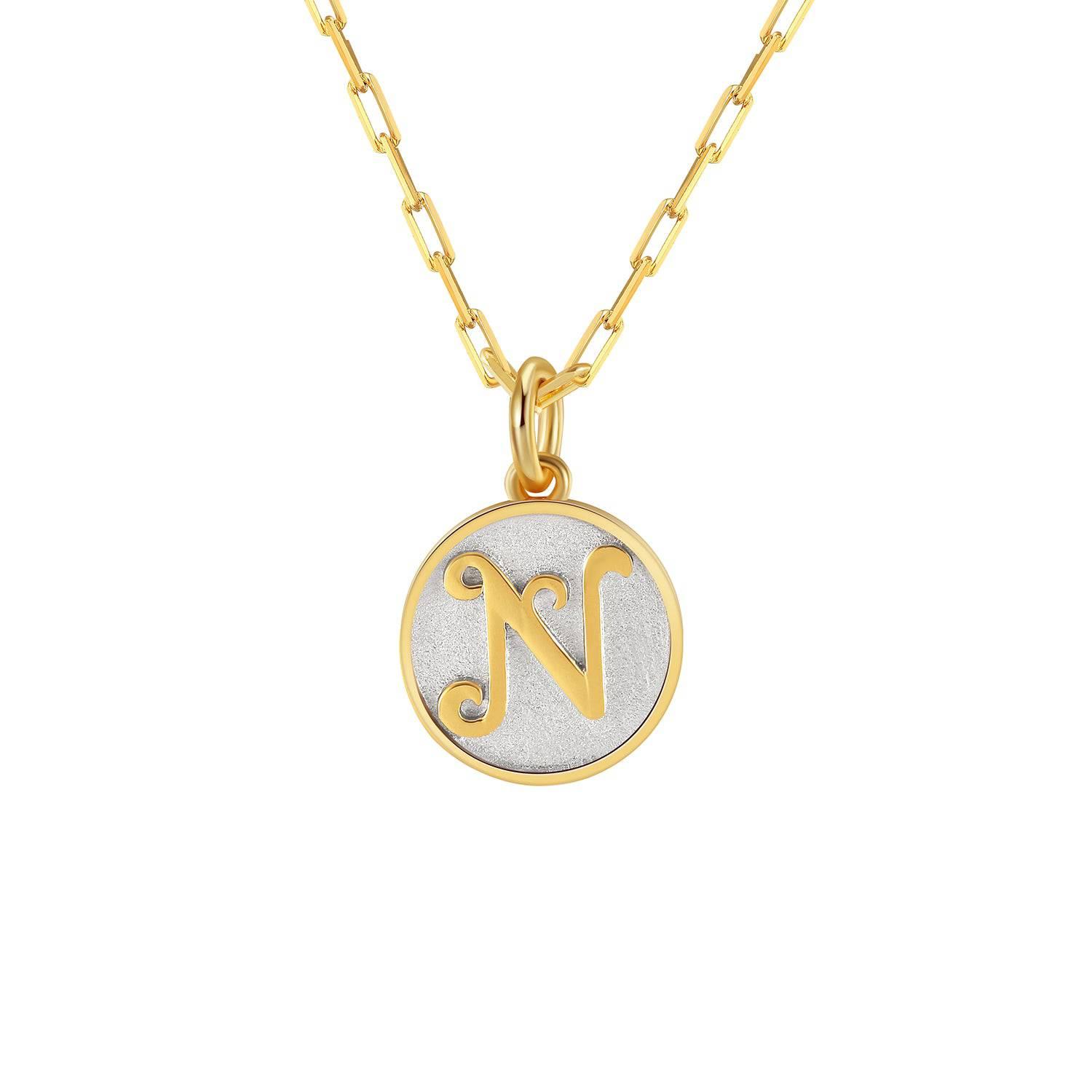 Saints Dainty Fancy Initial Pendant Necklace A-Z Product Image