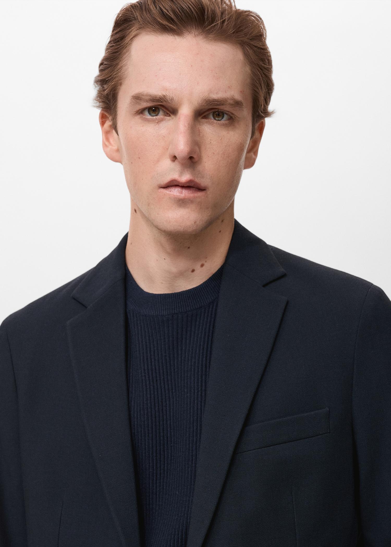 Verner slim-fit cotton blazer - Men | MANGO USA Product Image