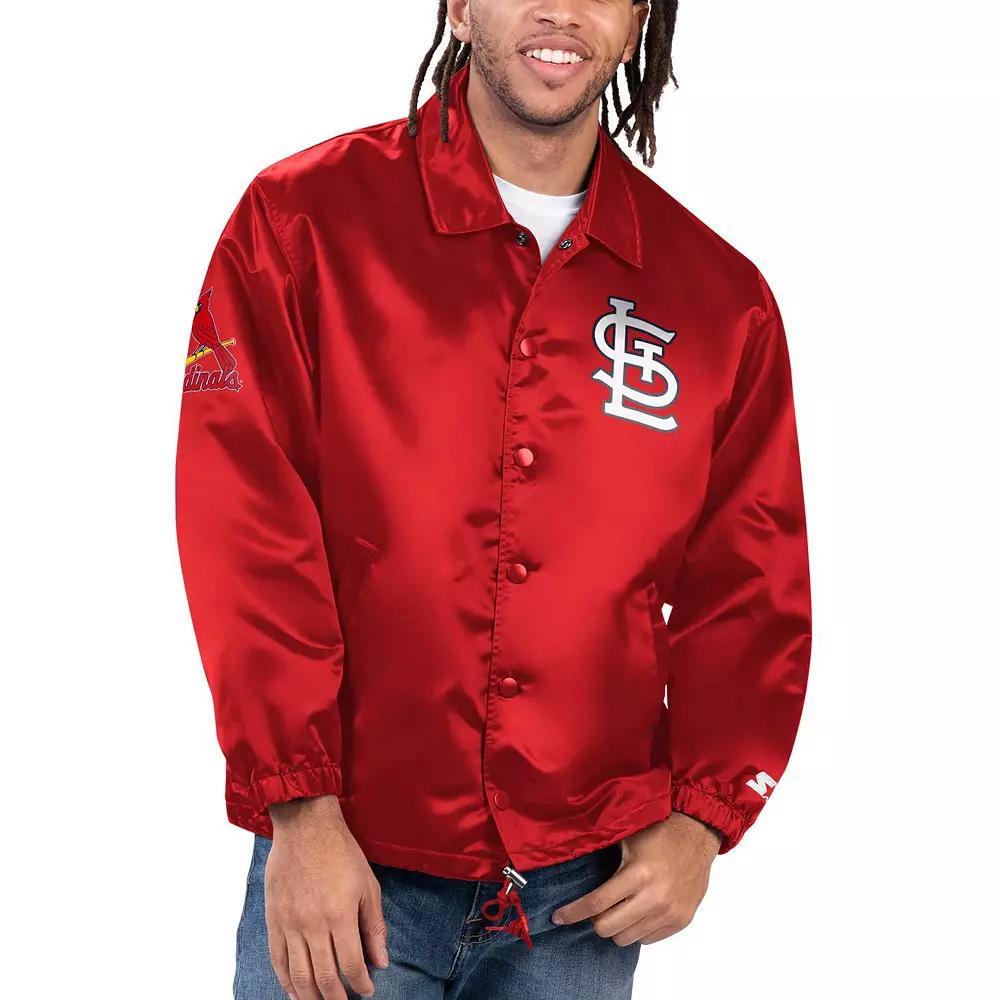 Men's Starter Red Boston Red Sox Option Route Satin Full-Snap Jacket,  Product Image