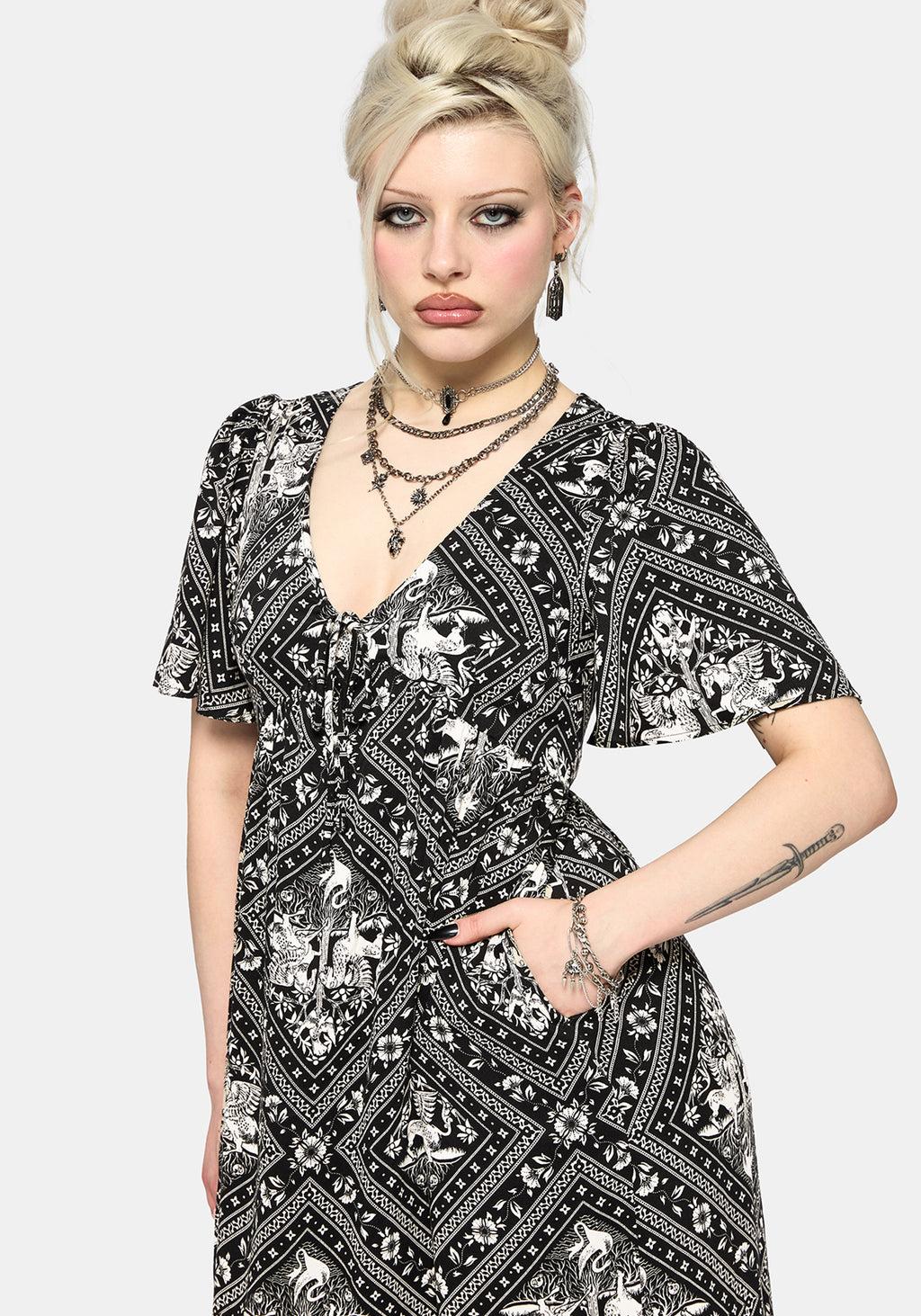 Hexweave Print Fitted Midi Shirt Dress Product Image