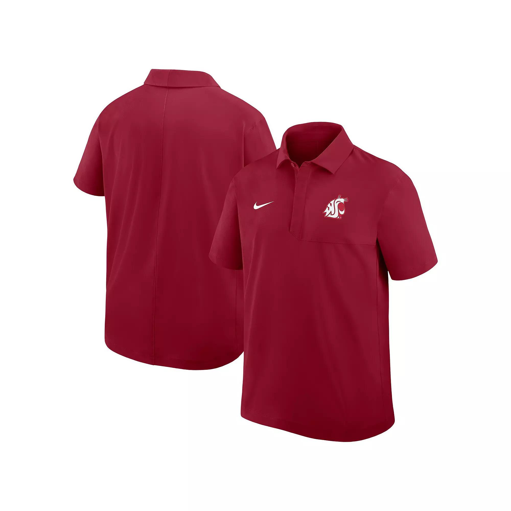 Men's Nike Crimson Washington State Cougars Woven Dri-FIT Polo,  Product Image
