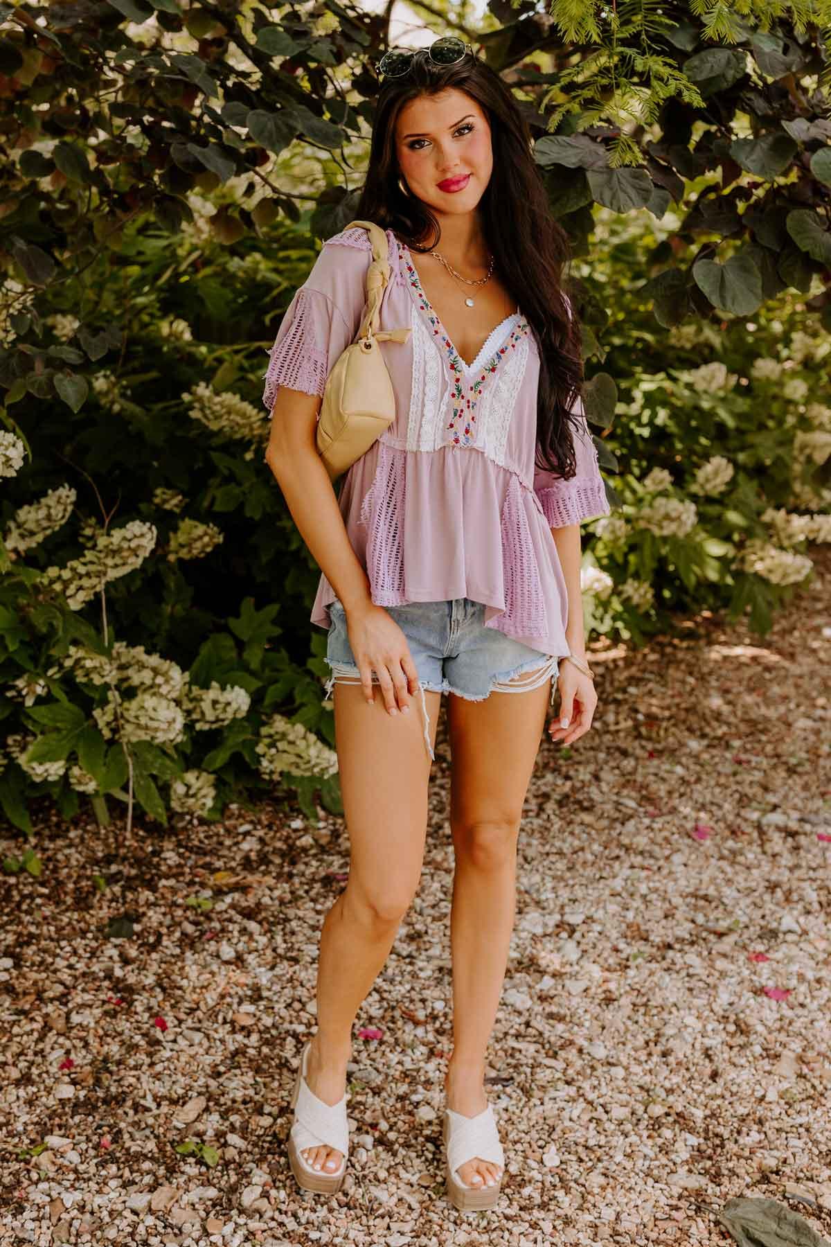 Out For Brunch Knit Babydoll Top Product Image