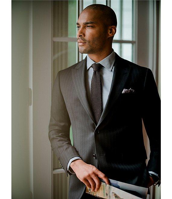 Hickey Freeman Modern Fit Flat Front Stripe Pattern 2- Piece Suit Product Image