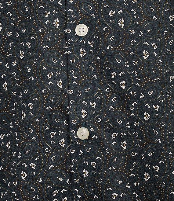 Murano Slim Fit Paisley Printed Sateen Long Sleeve Woven Shirt Product Image