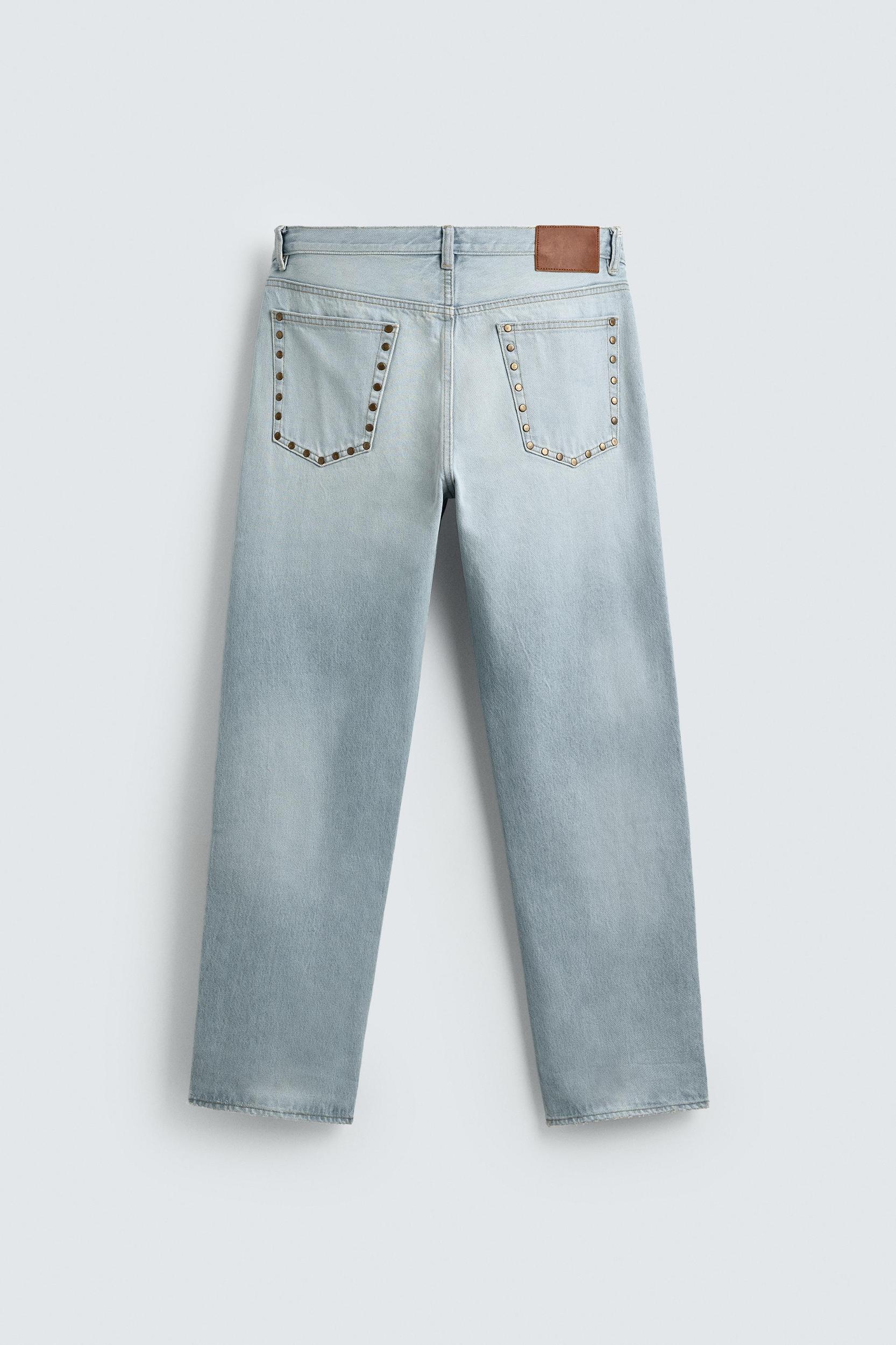 STRAIGHT FIT JEANS WITH METAL STUDS Product Image
