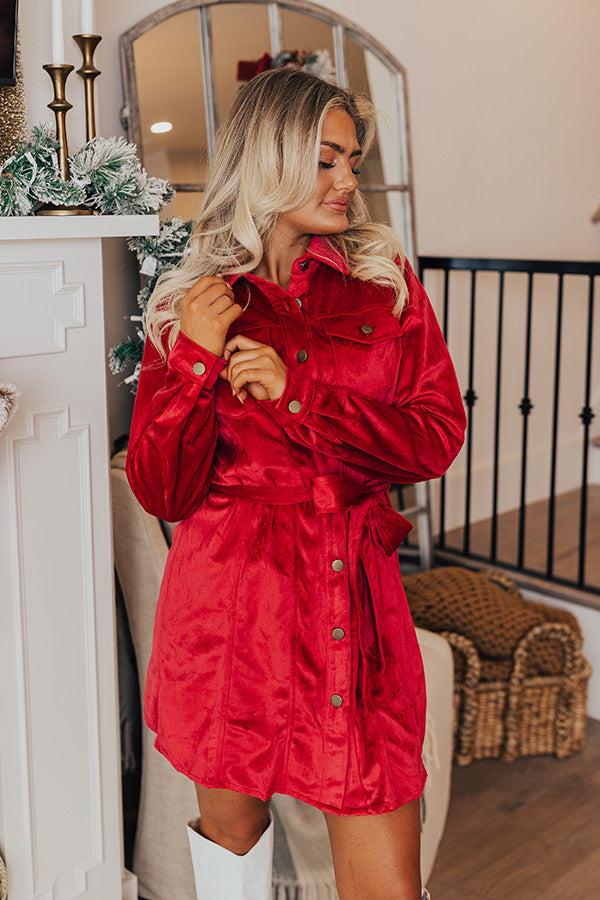 Coffee Shop Meetup Faux Suede Dress In Rose Product Image