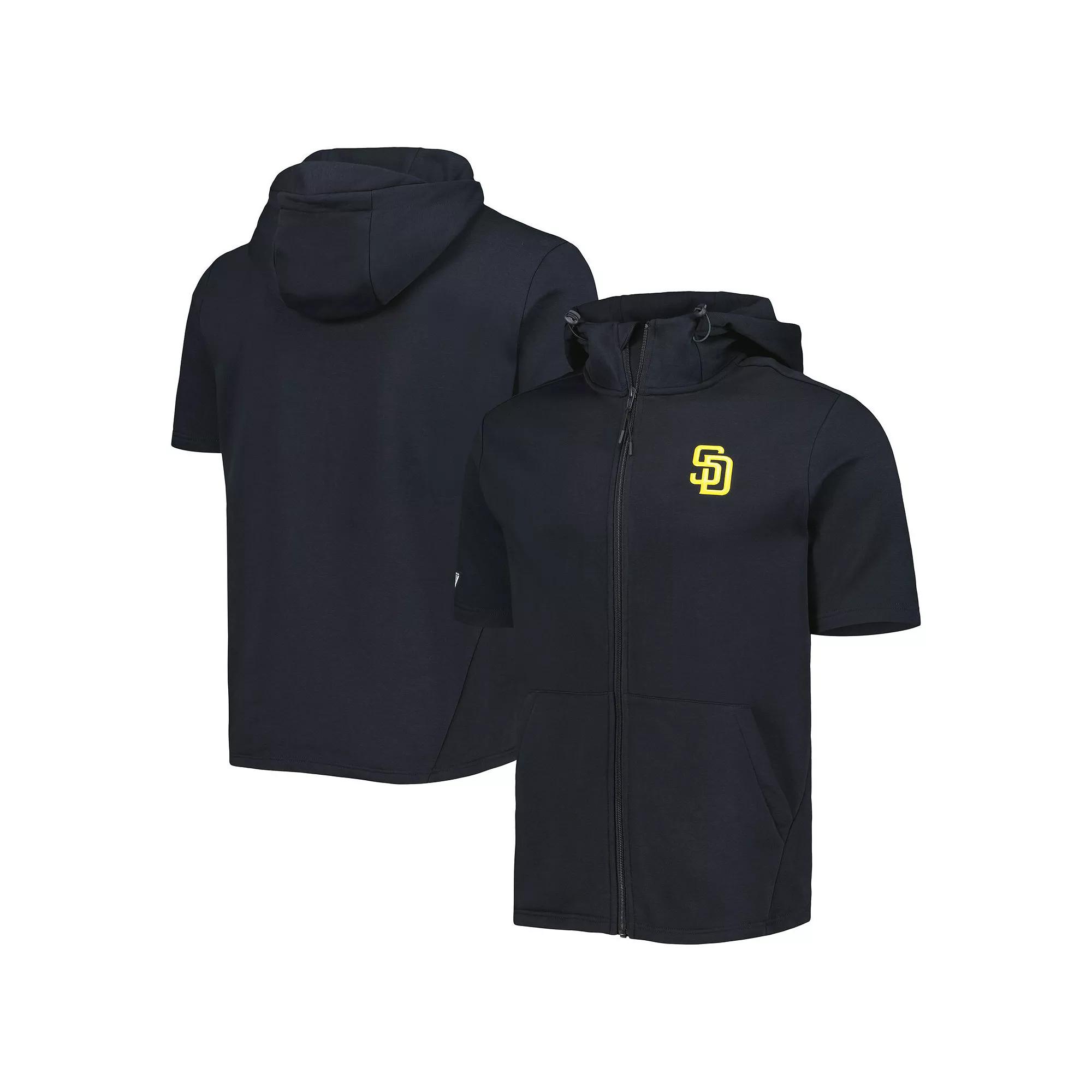 Men's Levelwear Black San Diego Padres Recruit Full-Zip Short Sleeve Hoodie,  Product Image