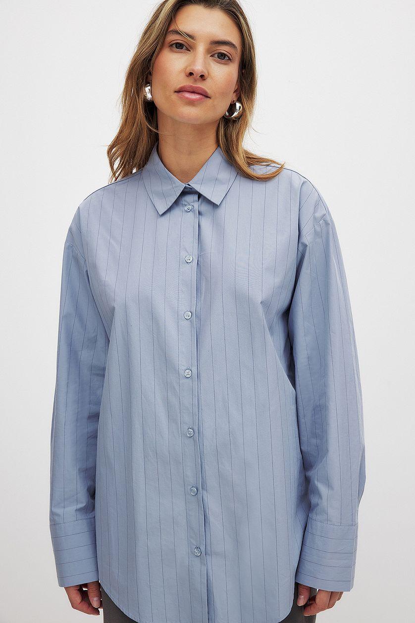 Oversized Long Sleeve Cotton Shirt Product Image