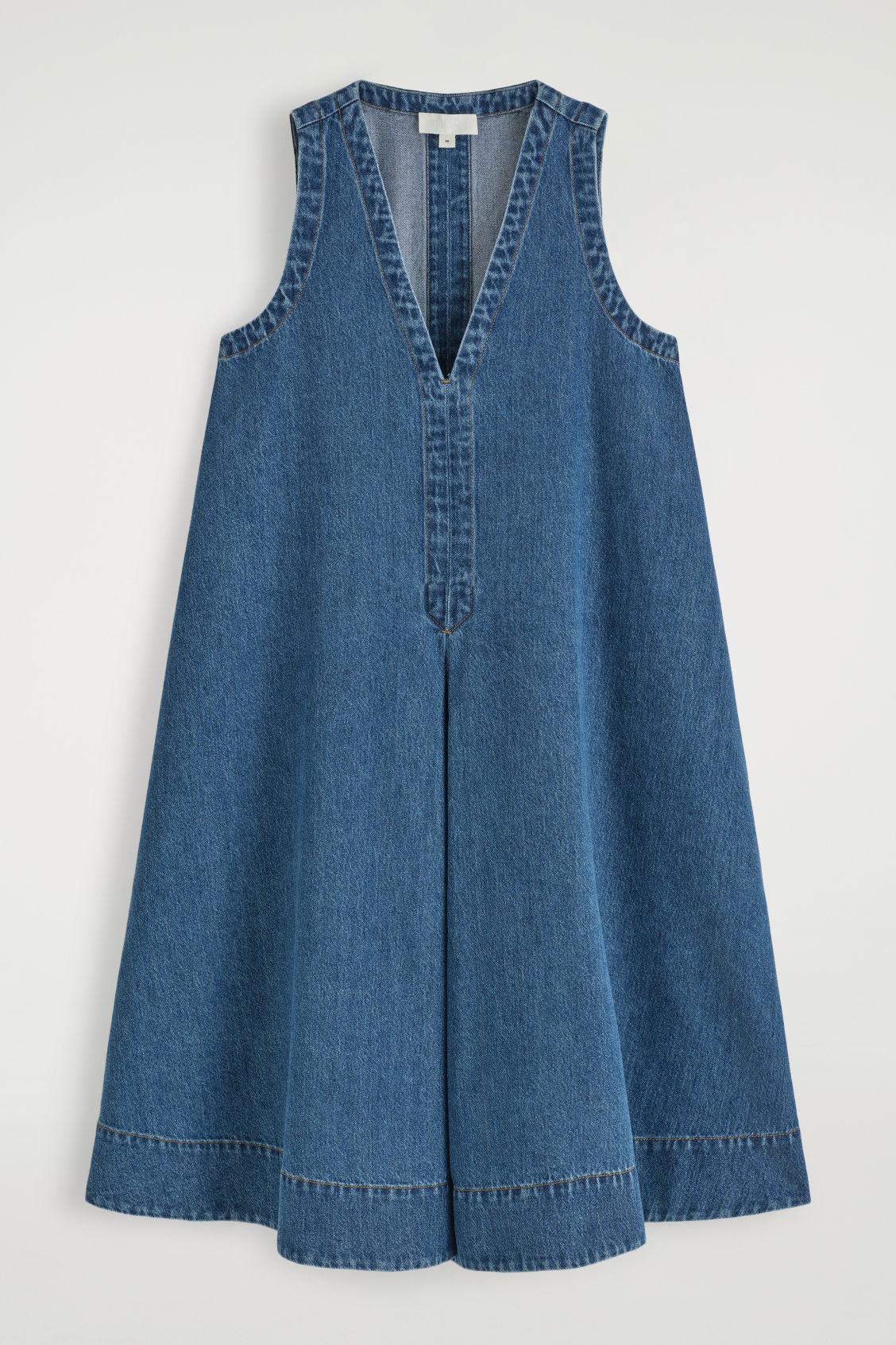 DENIM A-LINE MINI DRESS Product Image