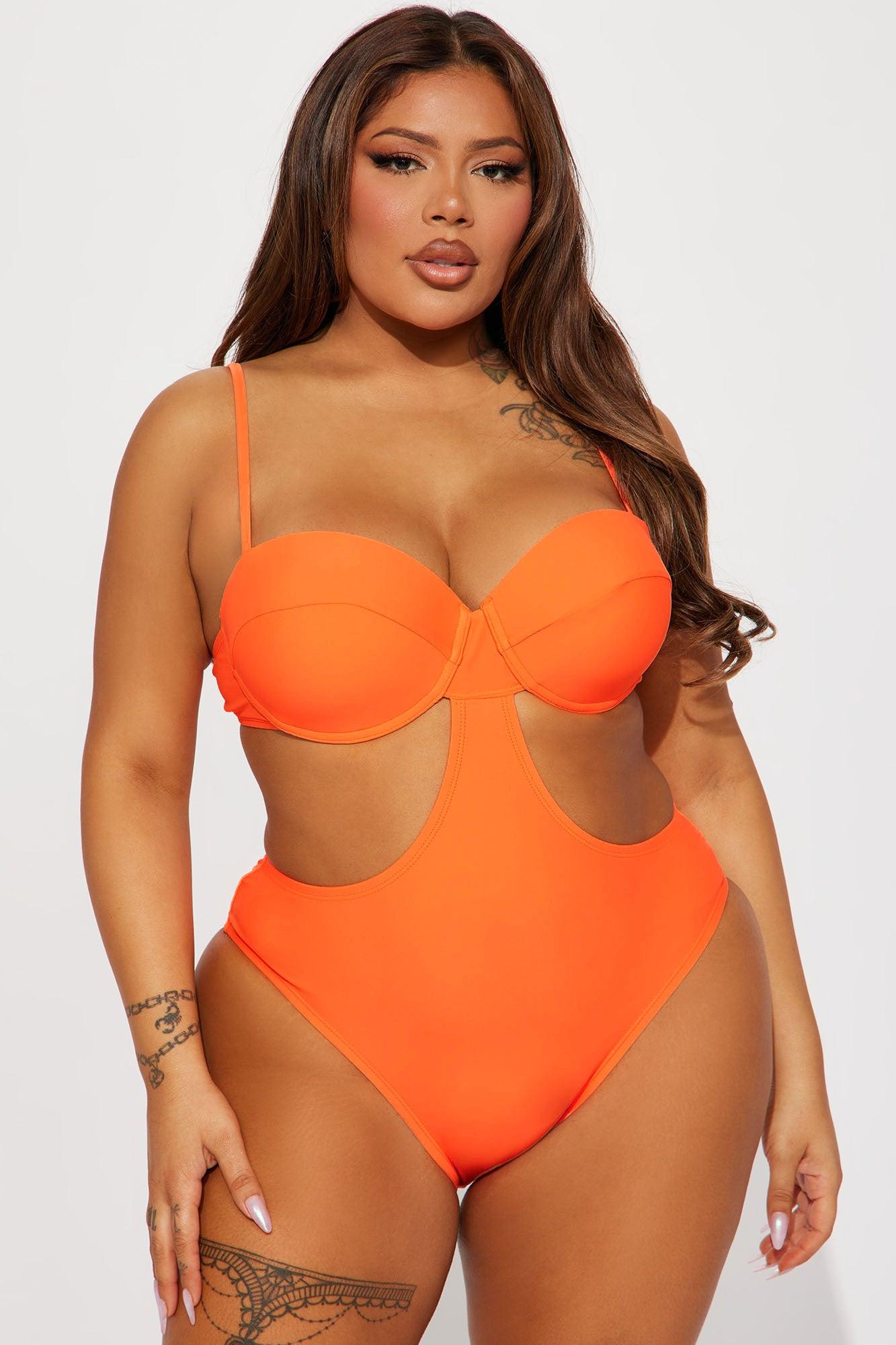 Tyra Cut Out 1 Piece Swimsuit  - Orange Product Image