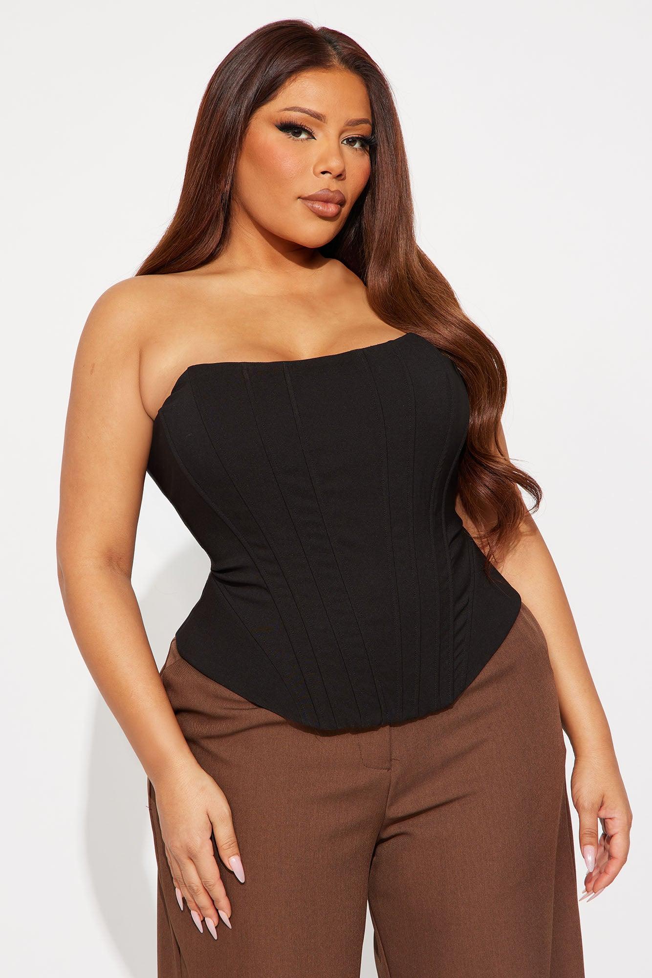 Your Happy Place Corset Top - Black Female Product Image