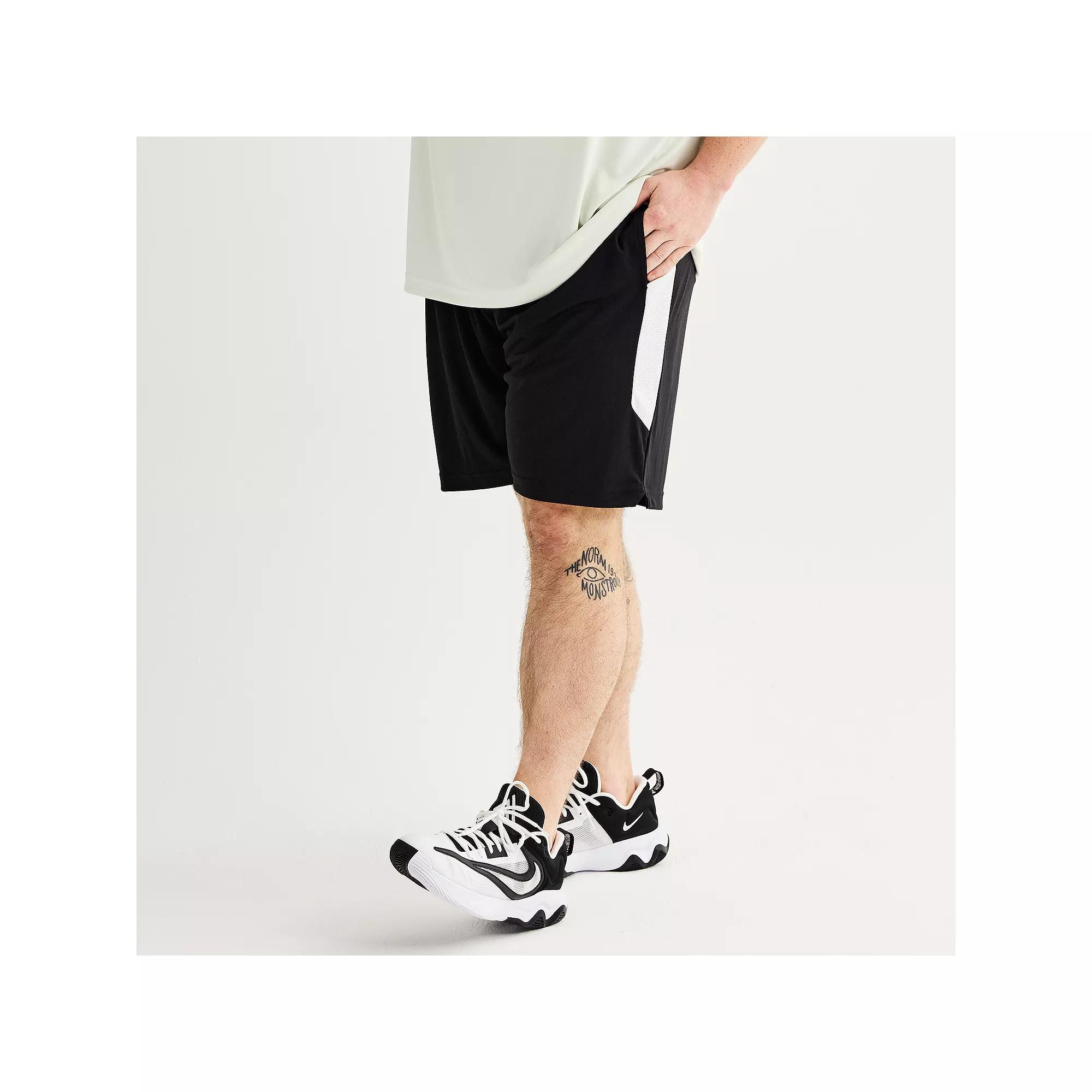 Big & Tall Tek Gear® Dry Tek Shorts 9", Men's, Size: Medium Tall, Black White Product Image