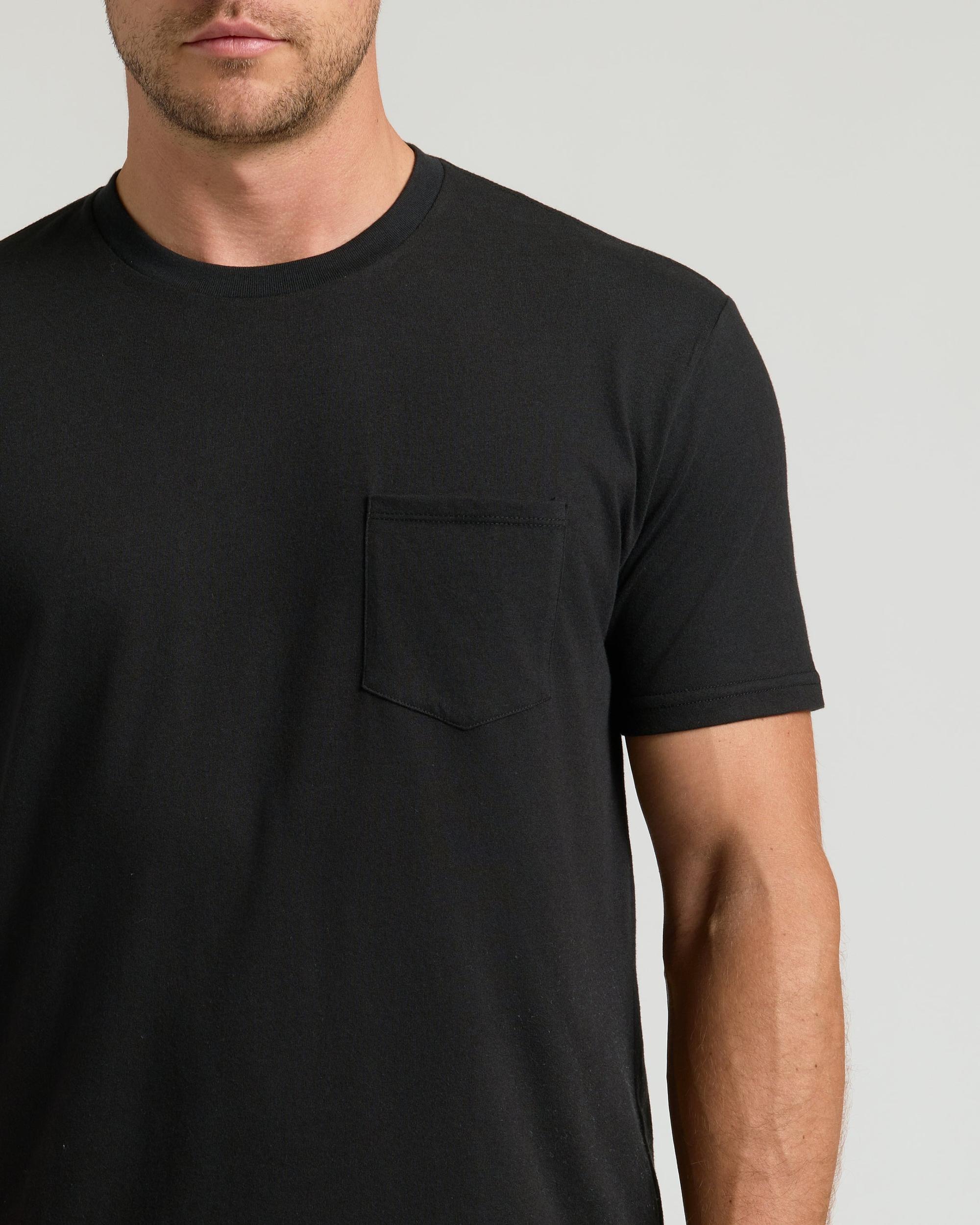 Black Pocket Crew Tee Product Image