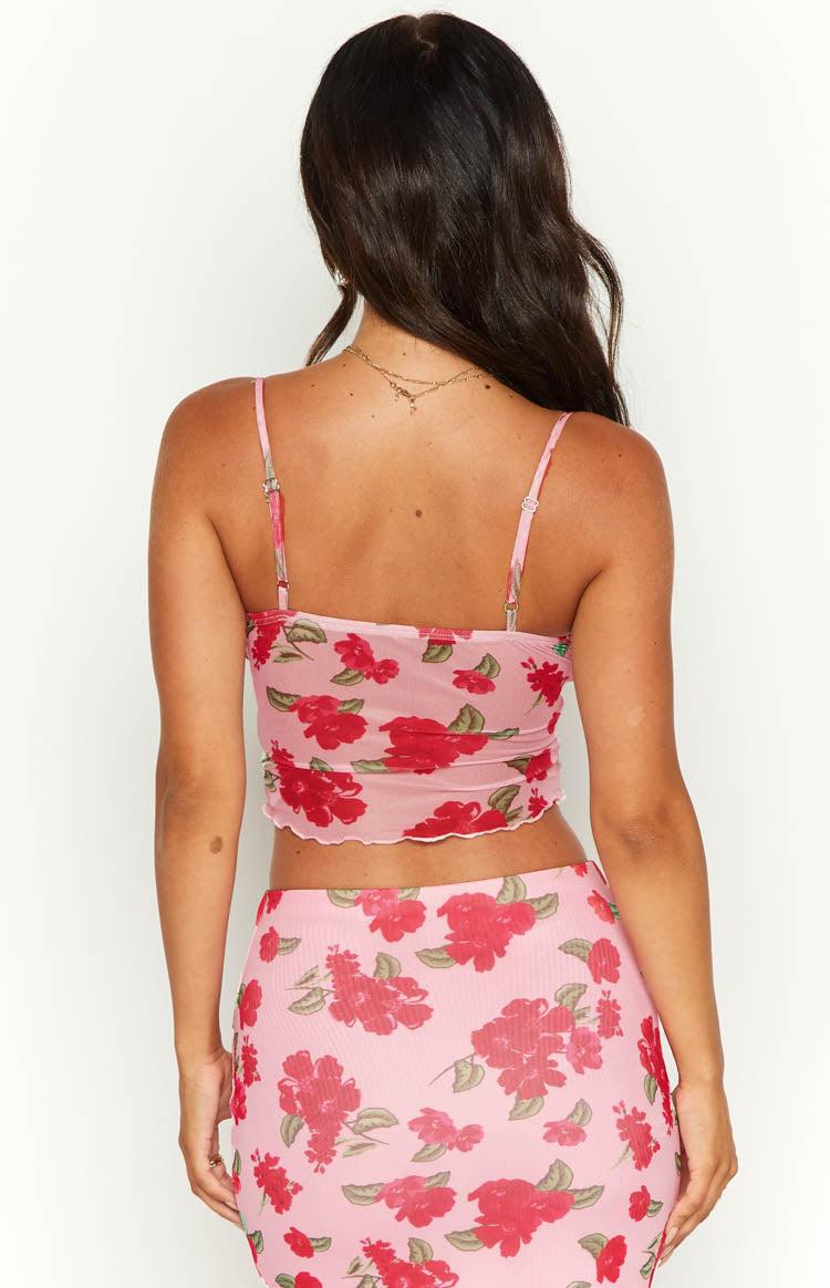Emz Pink Floral Mesh Cami Baby Product Image