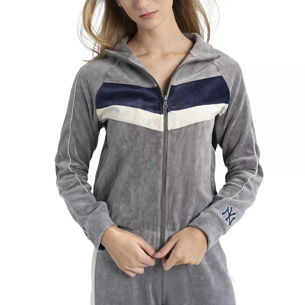 Women's Lusso Gray New York Yankees Nixie Raglan Full-Zip Jacket,  Product Image