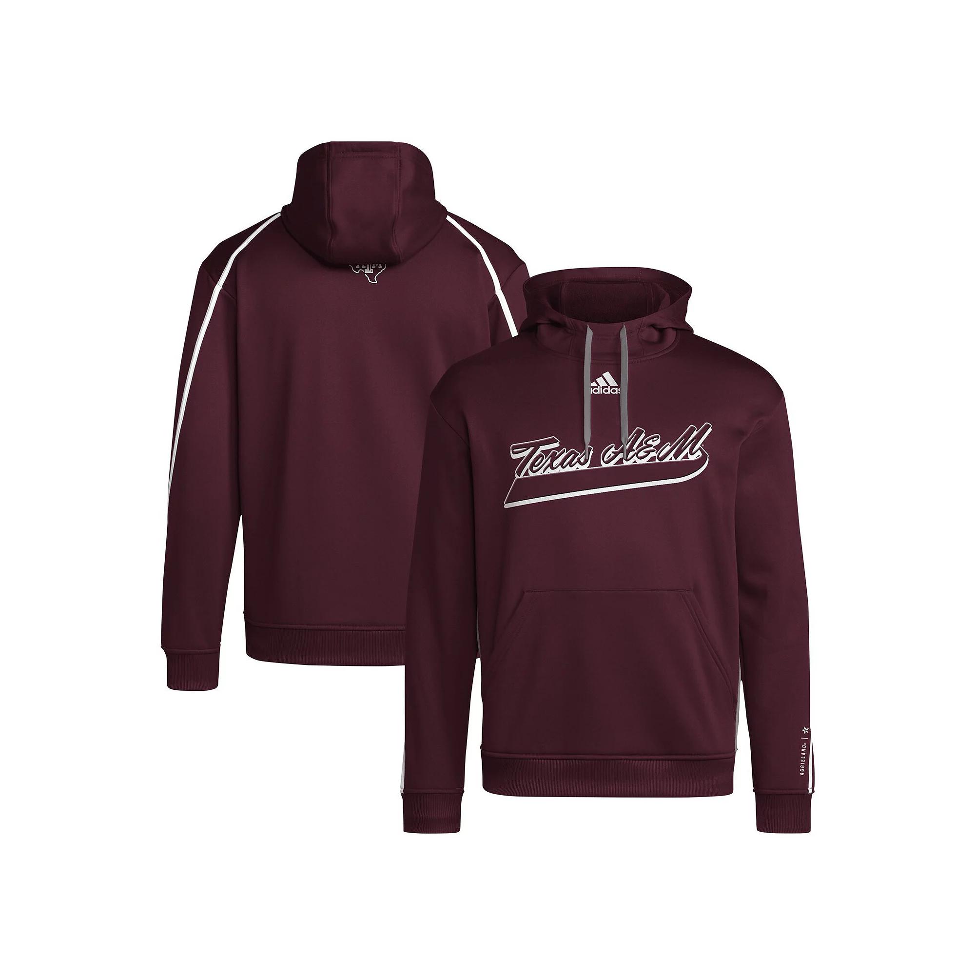 Mens adidas Maroon Texas A&M Aggies 2024 Sideline Travel Pullover Hoodie Product Image