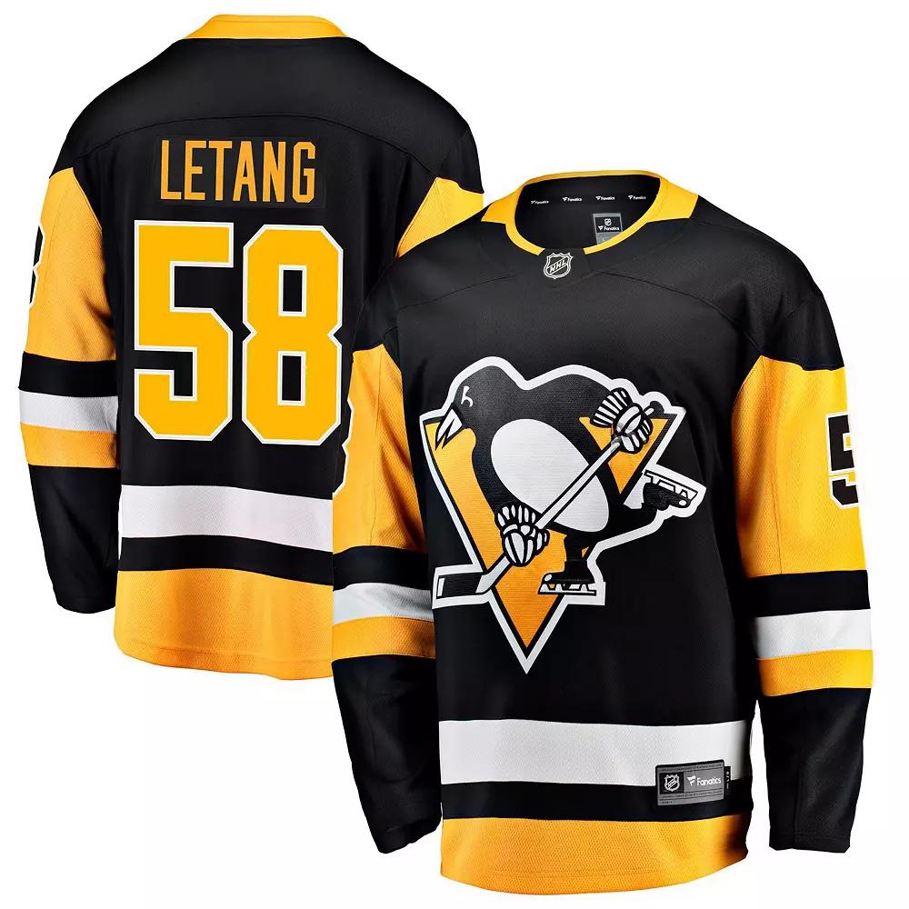Men's Fanatics Branded Kris Letang Black Pittsburgh Penguins Home Breakaway Jersey,  Product Image